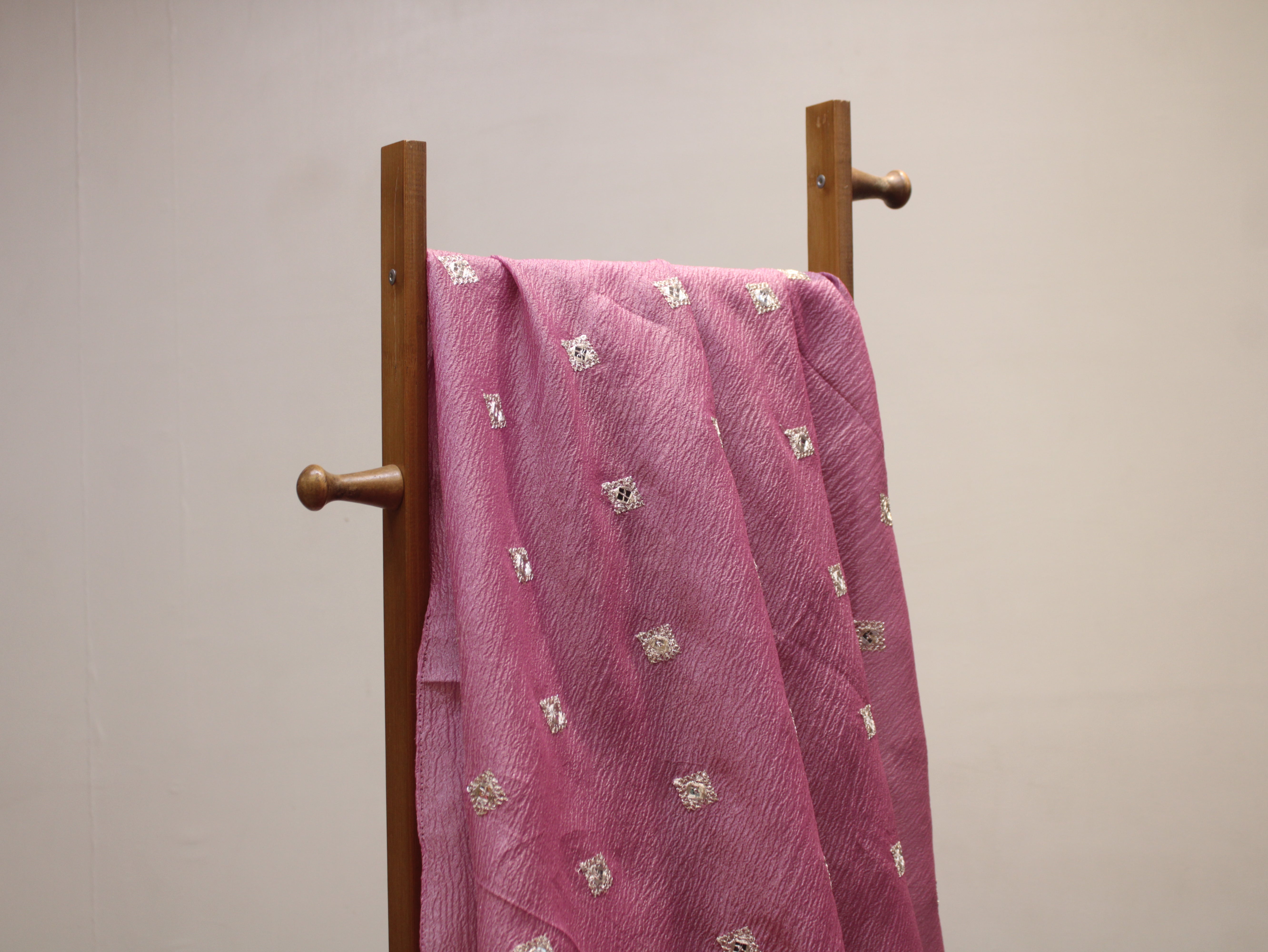 Soft Crush Silk Tissue Fabric with Buti Work