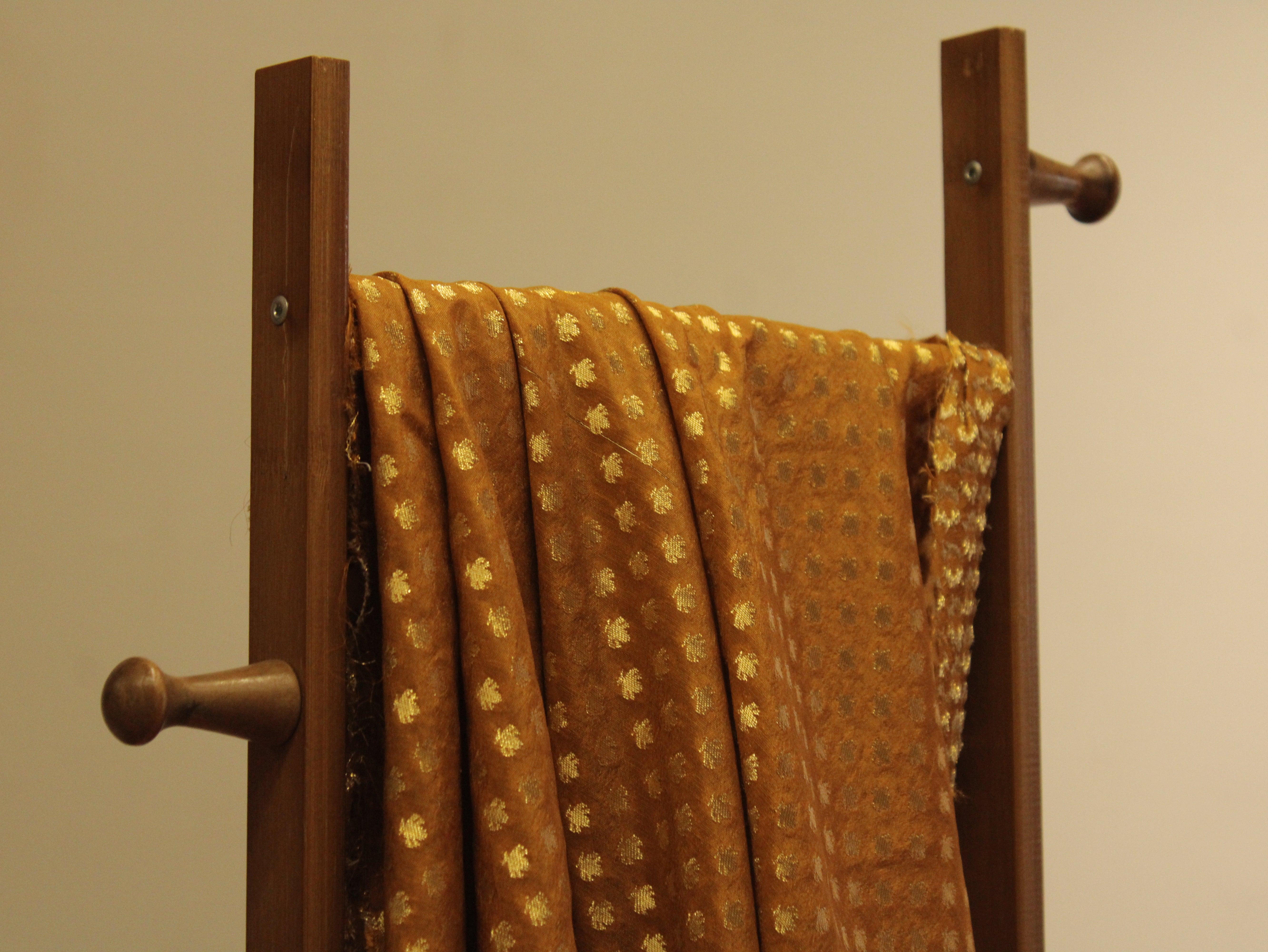 Banarasi Brocade Fabric - Mustard - M'Foks
