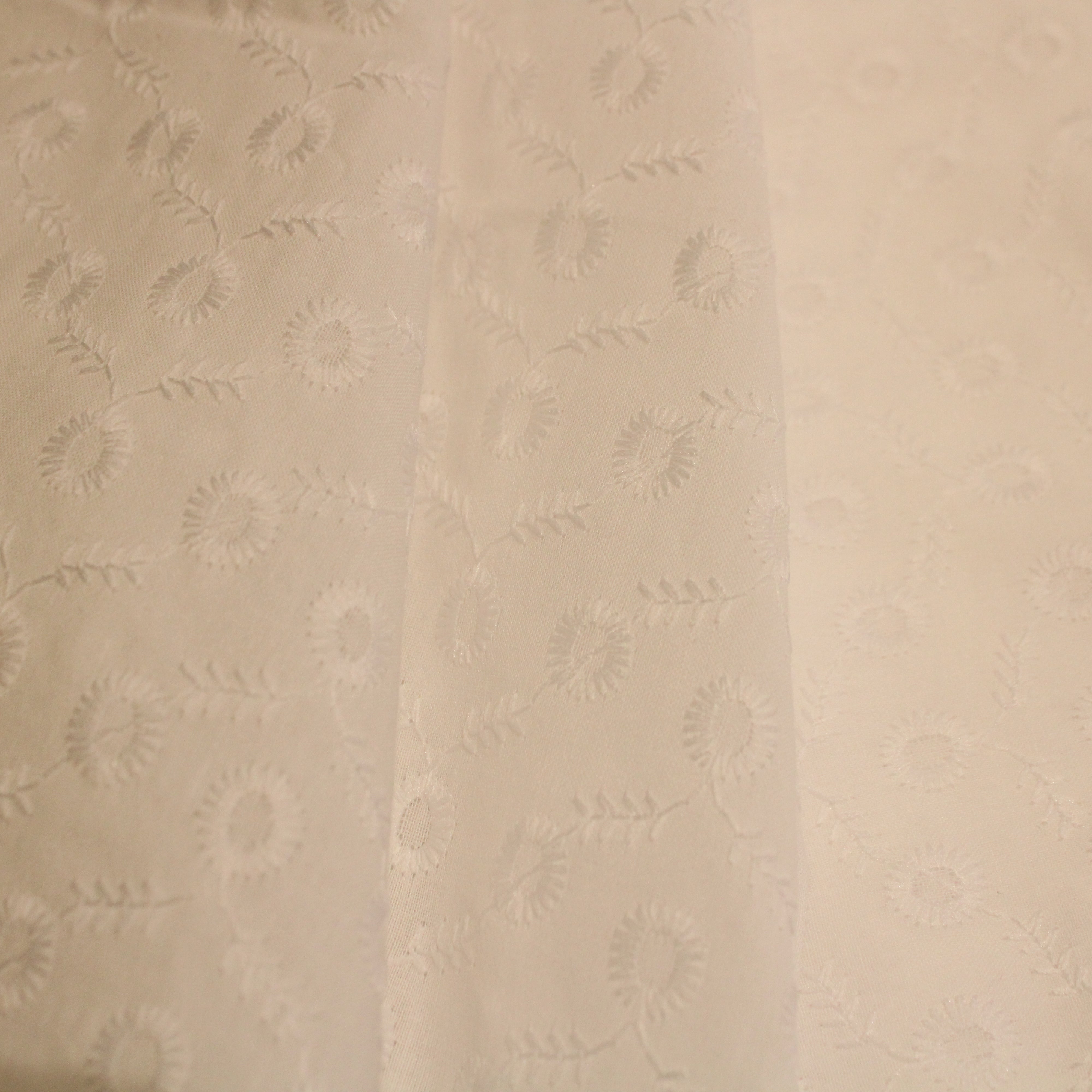 Dream weave - Natural Cotton White Embroidery Fabric