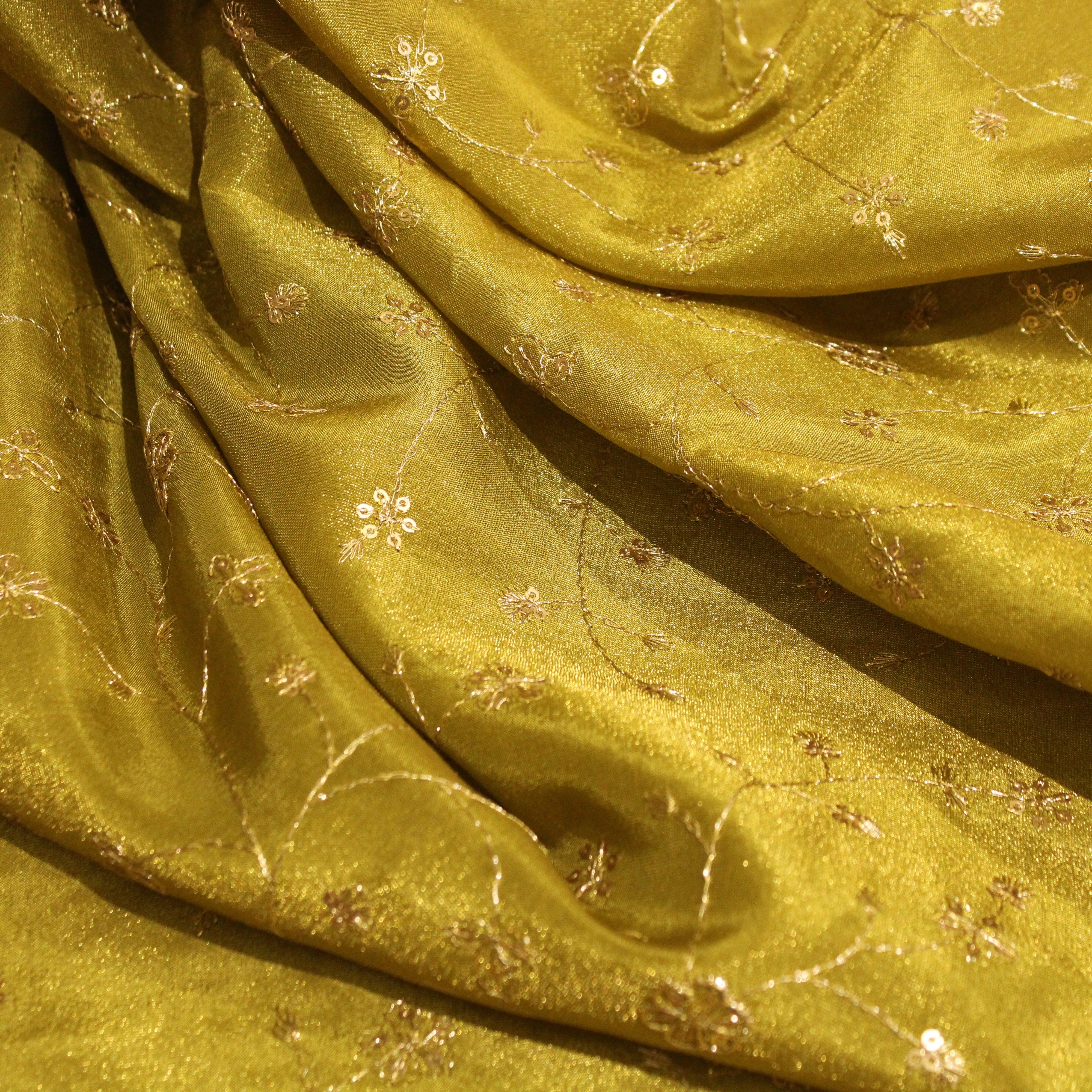 Ivory Elegance: Premium Banarasi Tissue Silk Fabric - M'Foks