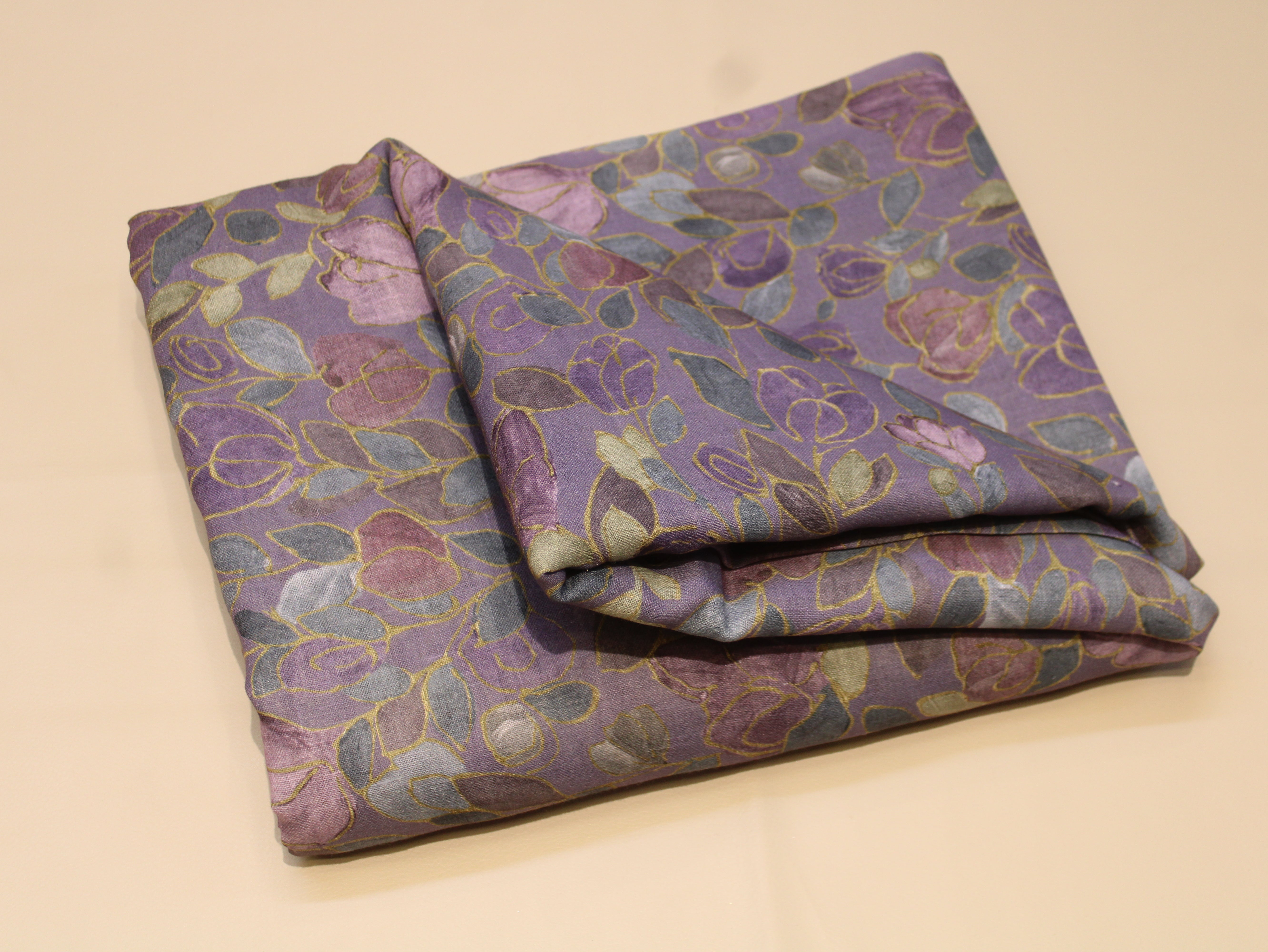 Linen-Textured Slub Cotton Digital Printed Fabric