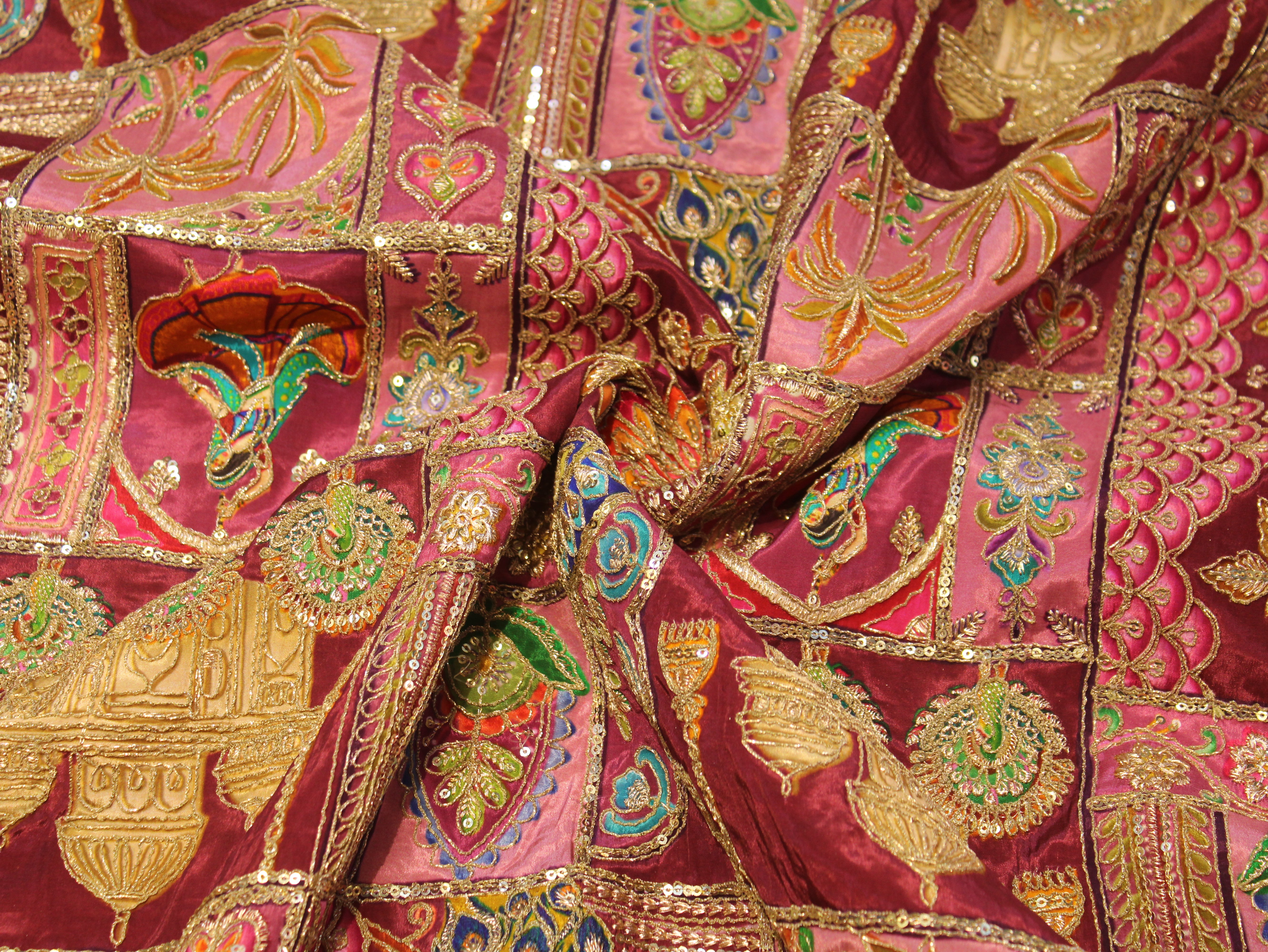 Natural Crepe Position Cording Work Fabric | 44 Inch
