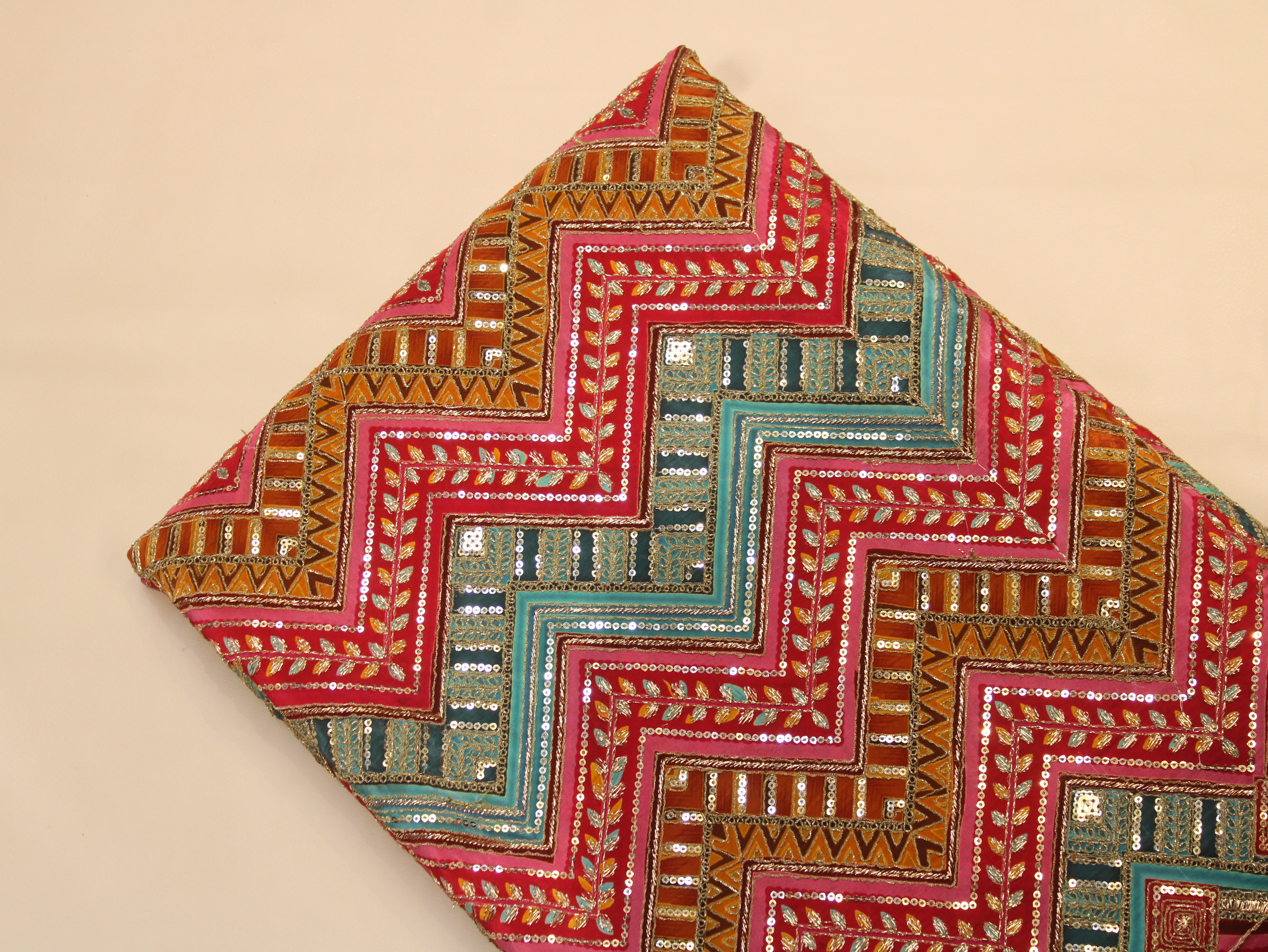 Natural Crepe Position Cording Work Fabric | 44 Inch