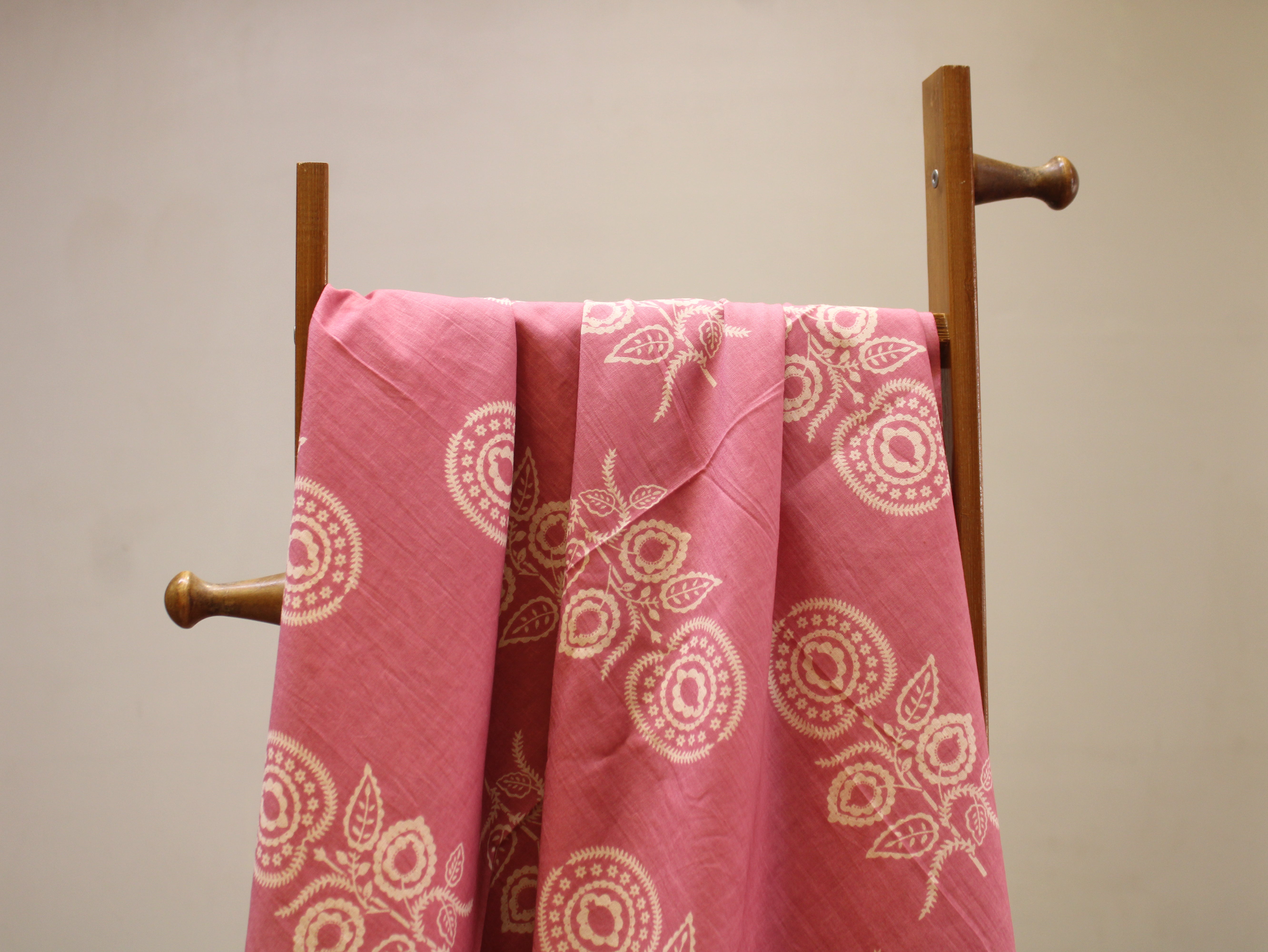 Pure Cotton Cambric Printed Fabric | 44 Inch | 60×60 Count | Pink