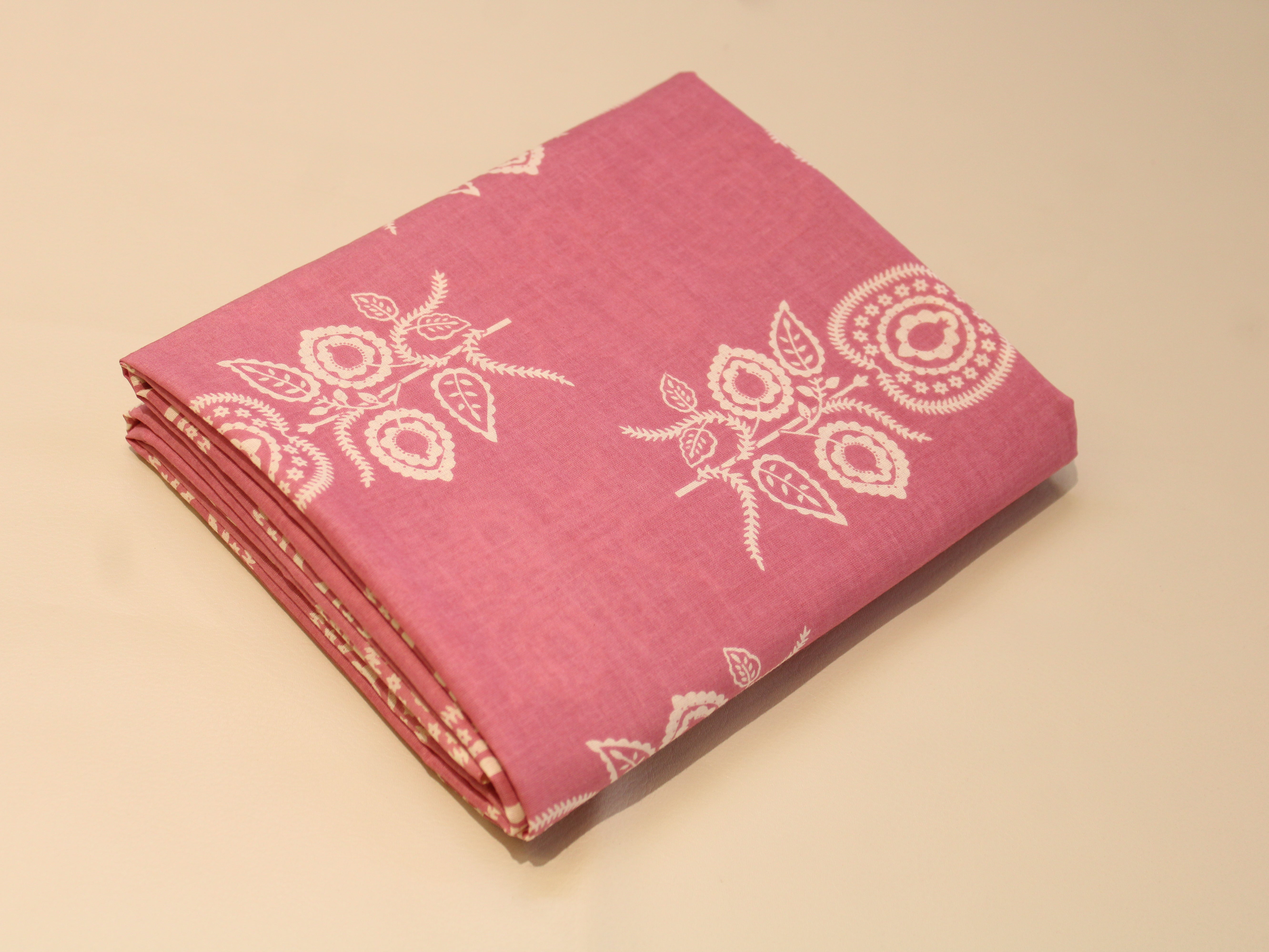 Pure Cotton Cambric Printed Fabric | 44 Inch | 60×60 Count | Pink