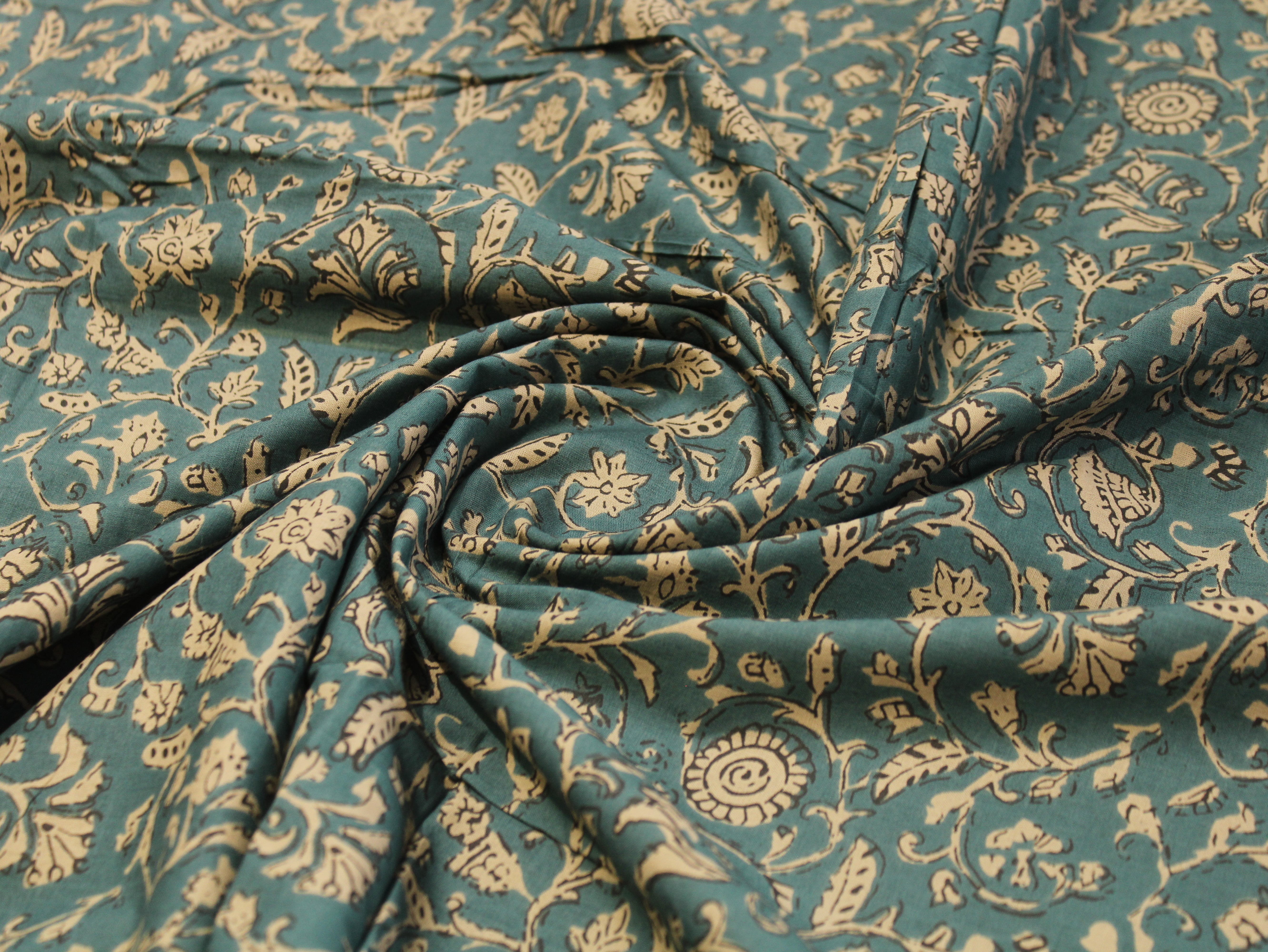 Pure Cotton Cambric Printed Fabric | 44 Inch | 60×60 Count | Pastel Blue