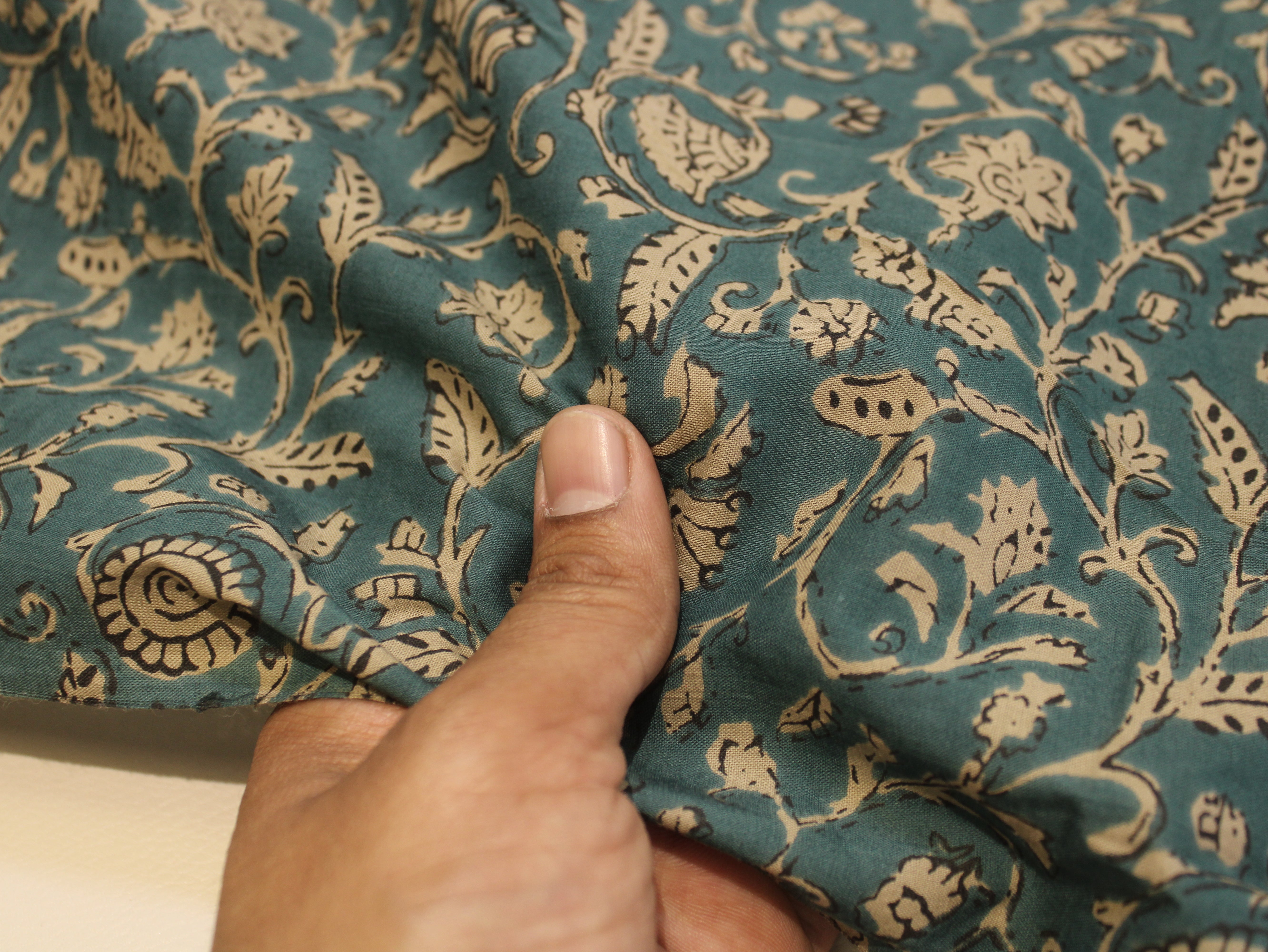 Pure Cotton Cambric Printed Fabric | 44 Inch | 60×60 Count | Pastel Blue