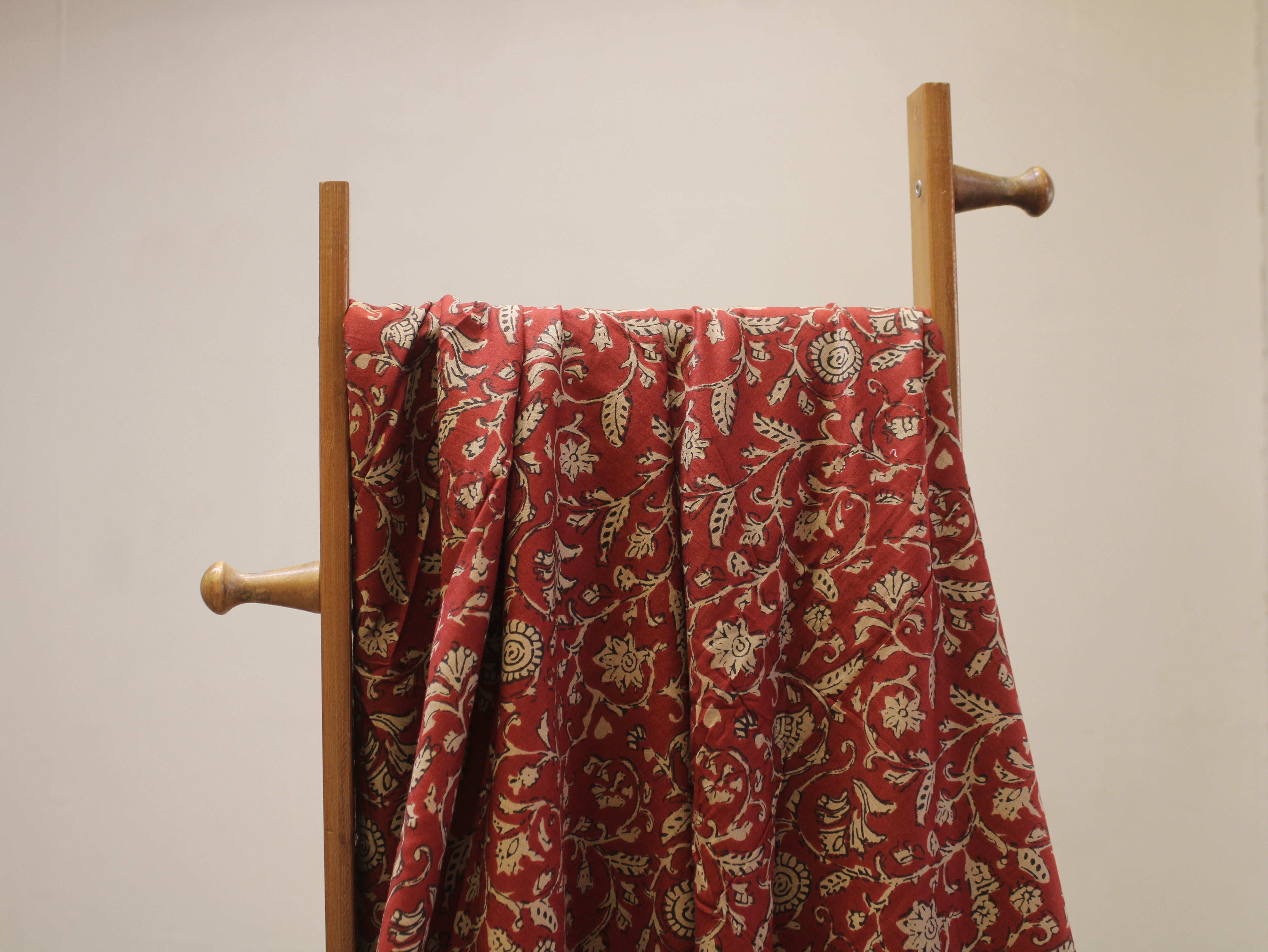 Pure Cotton Cambric Printed Fabric | 44 Inch | 60×60 Count | Rust Orange