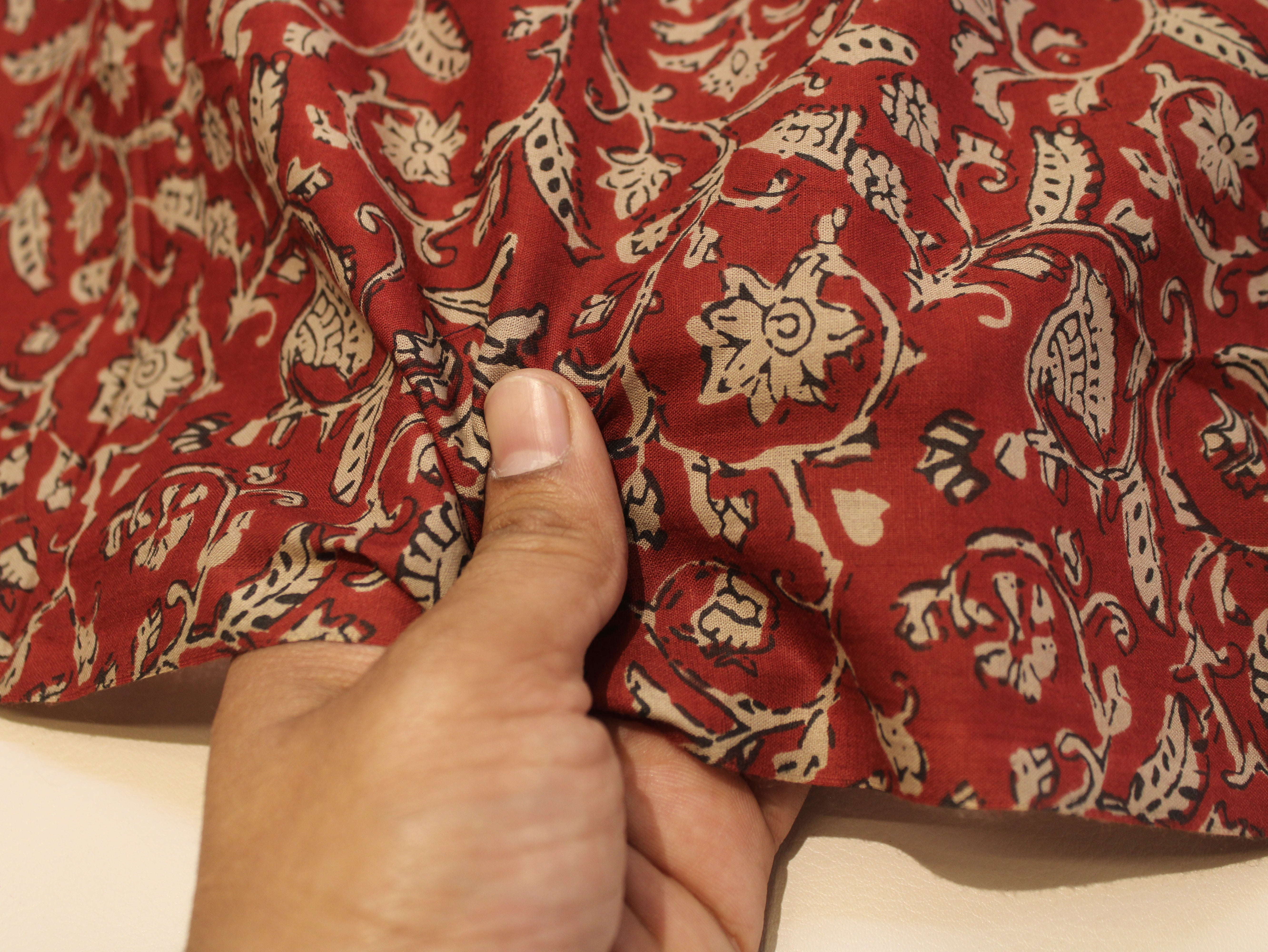 Pure Cotton Cambric Printed Fabric | 44 Inch | 60×60 Count | Rust Orange