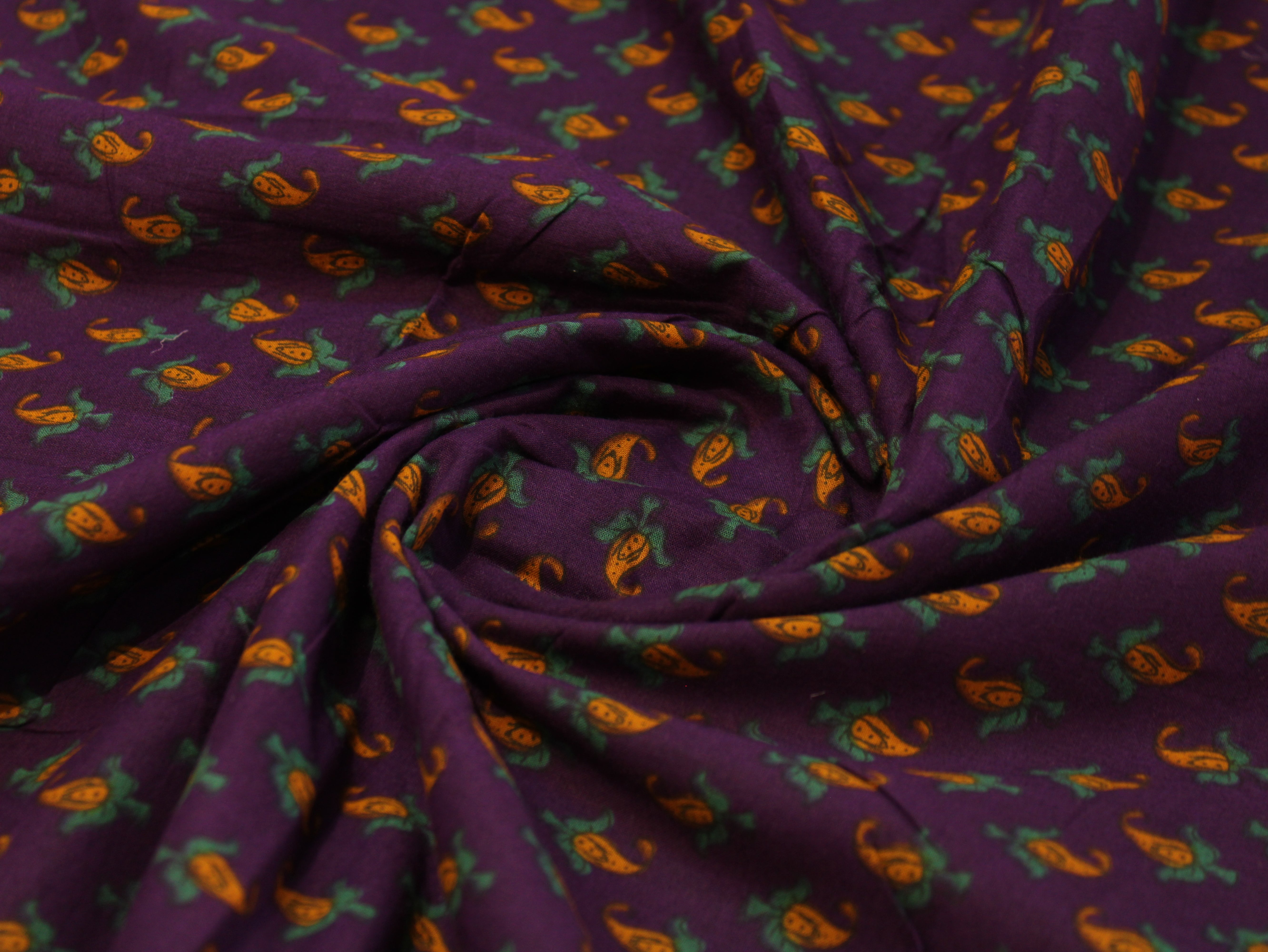 Pure Cotton Cambric Printed Fabric | 44 Inch | 60×60 Count | Purple