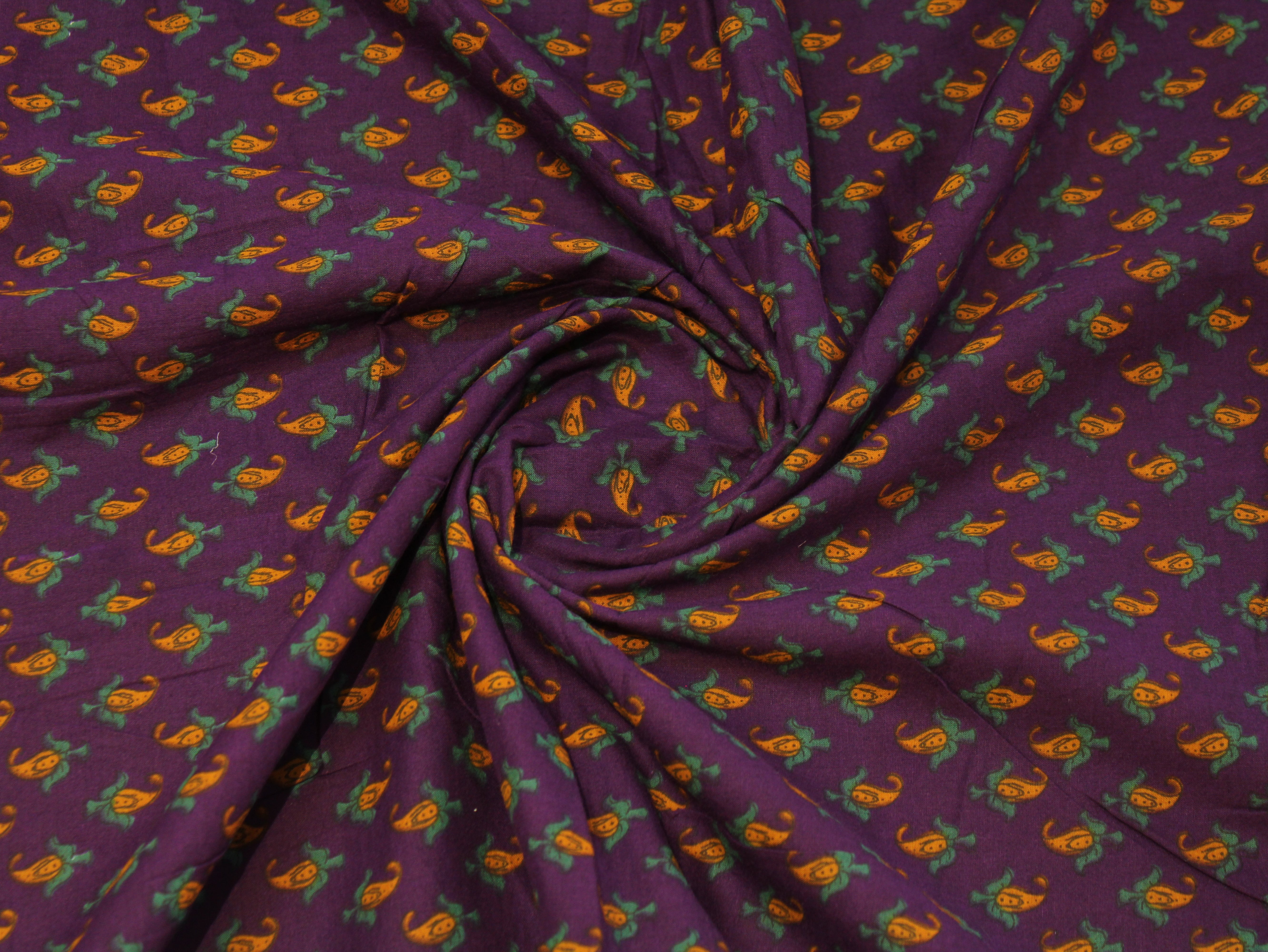 Pure Cotton Cambric Printed Fabric | 44 Inch | 60×60 Count | Purple