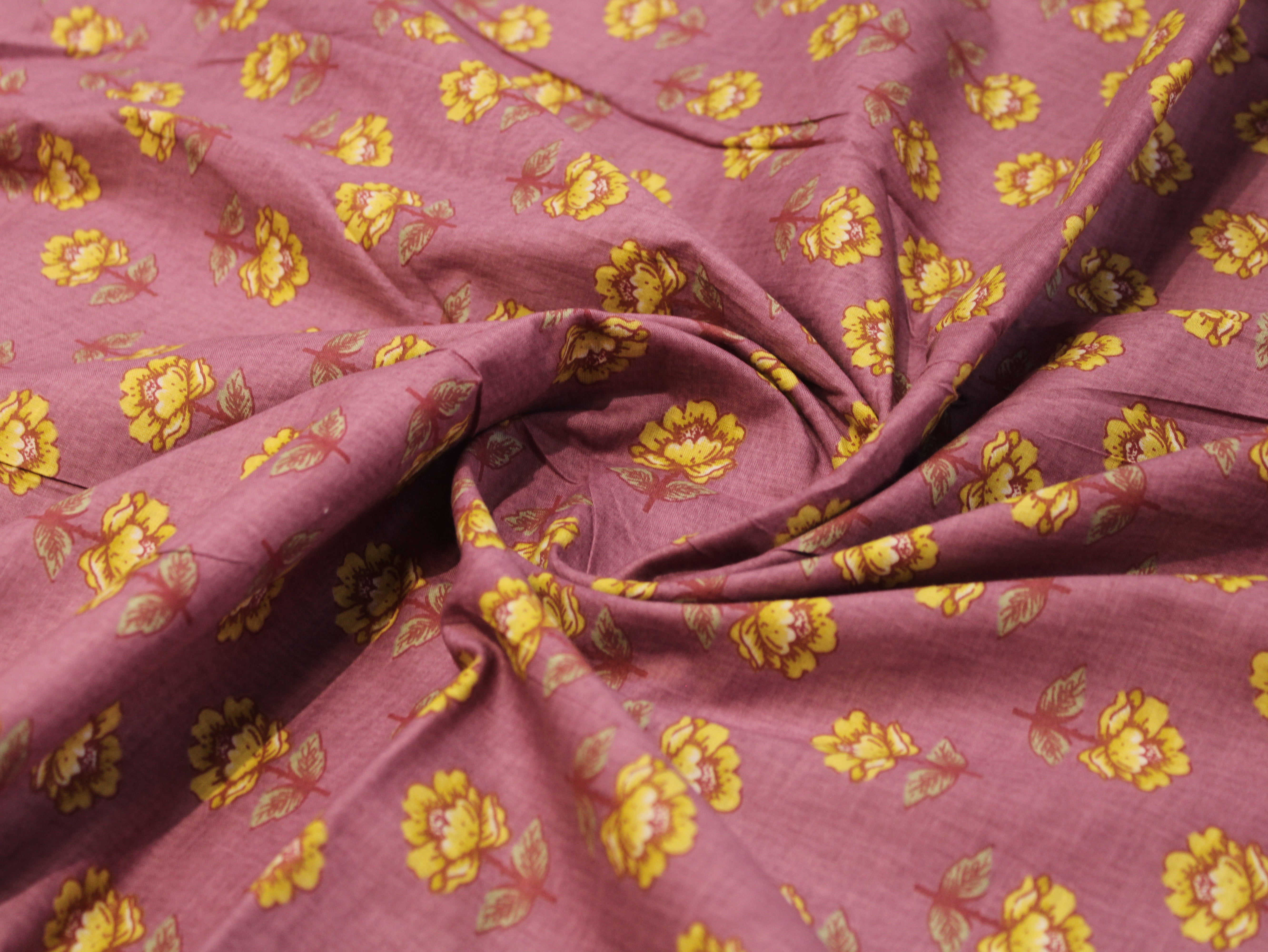 Pure Cotton Cambric Printed Fabric | 44 Inch | 60×60 Count | Onion