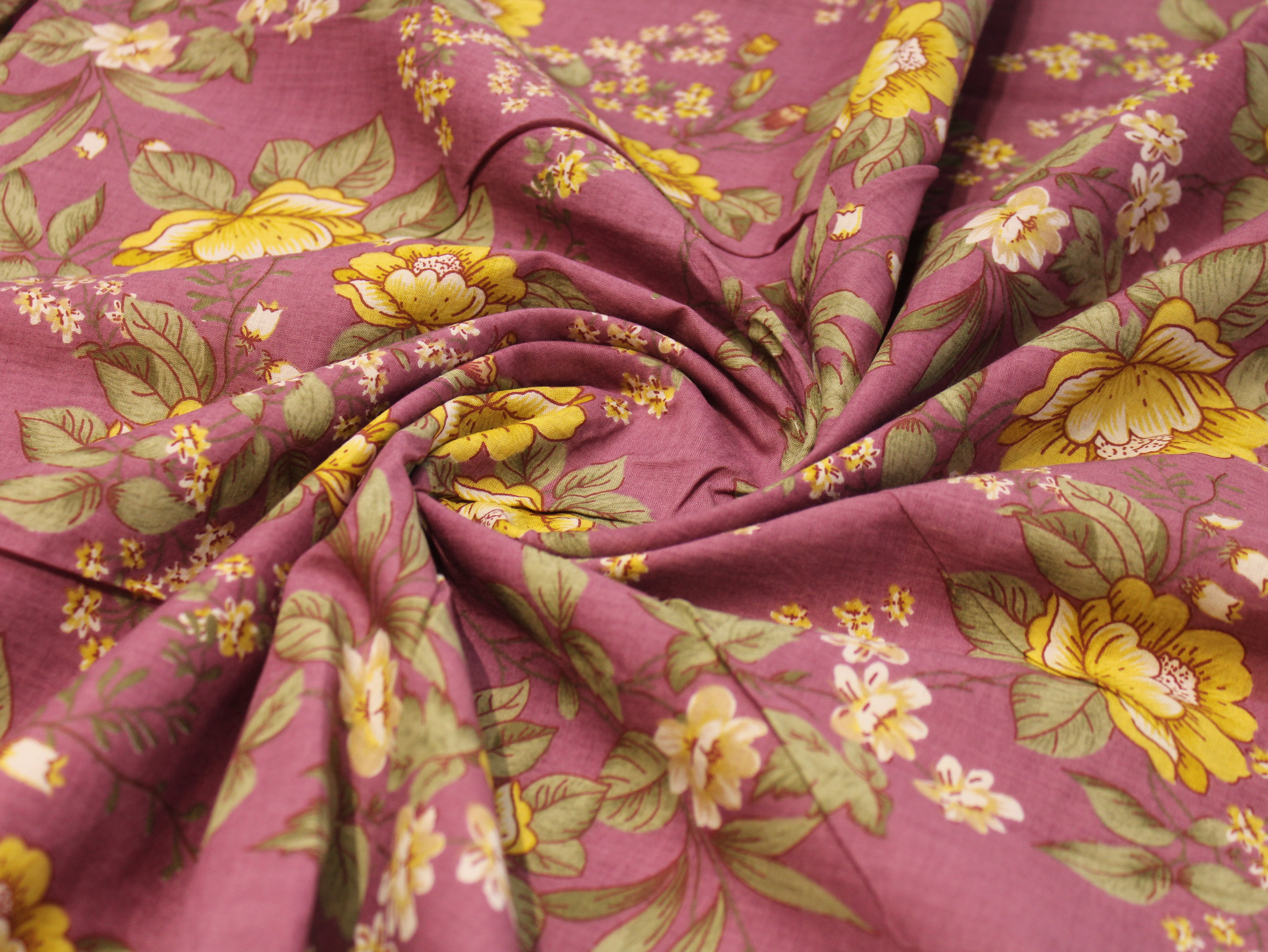 Pure Cotton Cambric Printed Fabric | 44 Inch | 60×60 Count | Onion