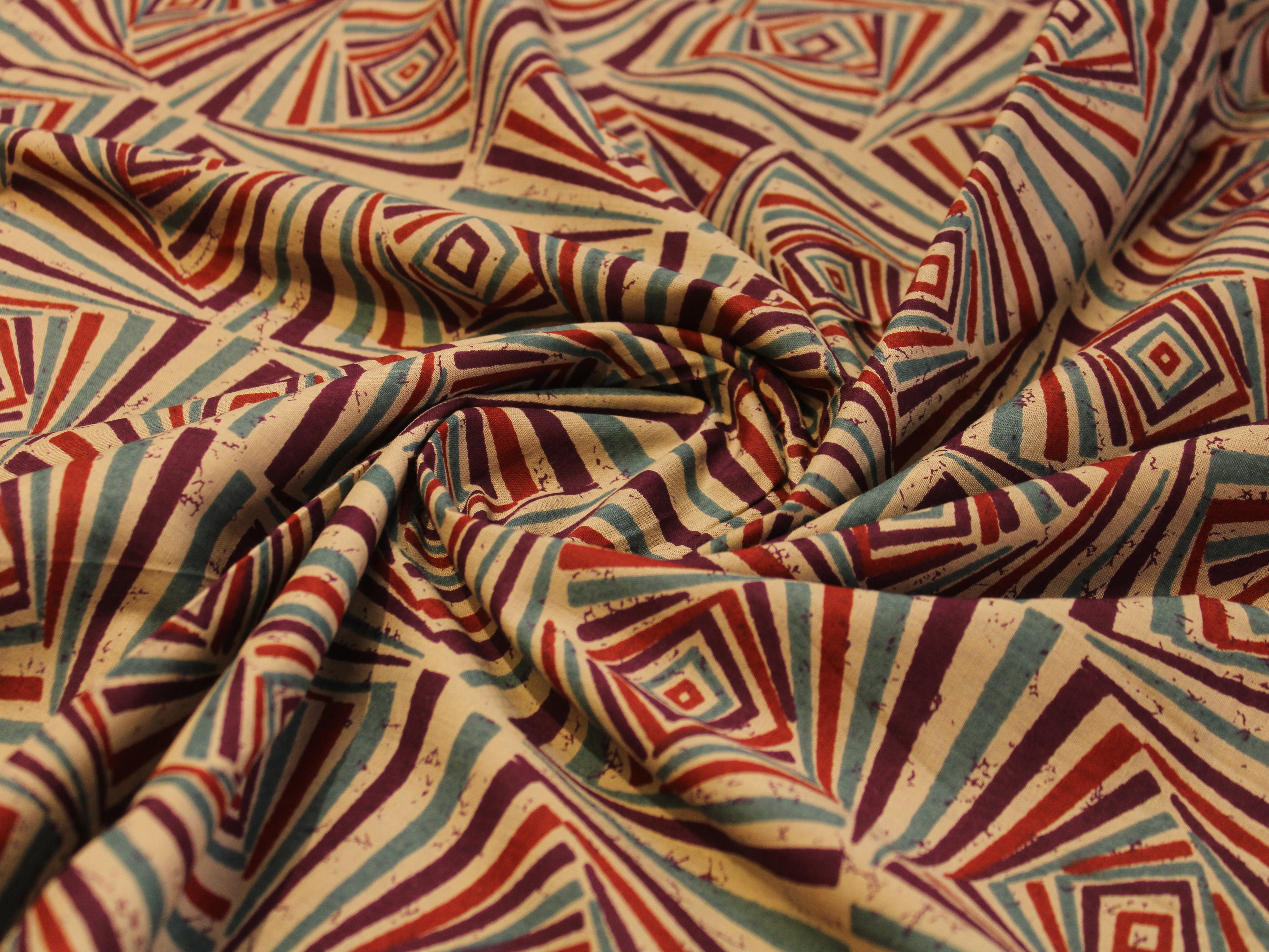 Pure Cotton Cambric Printed Fabric | 44 Inch | 60×60 Count | Magenta