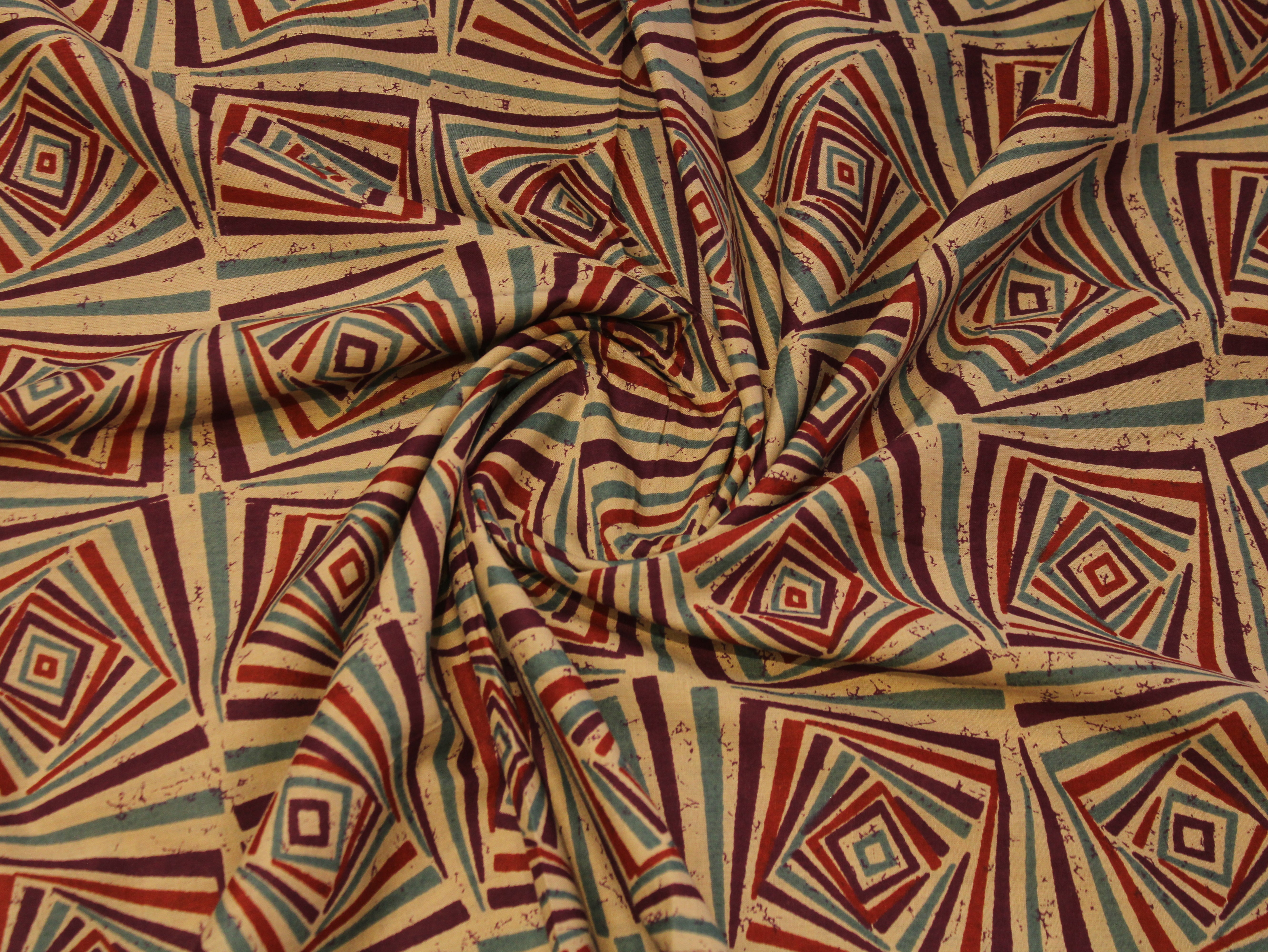 Pure Cotton Cambric Printed Fabric | 44 Inch | 60×60 Count | Magenta