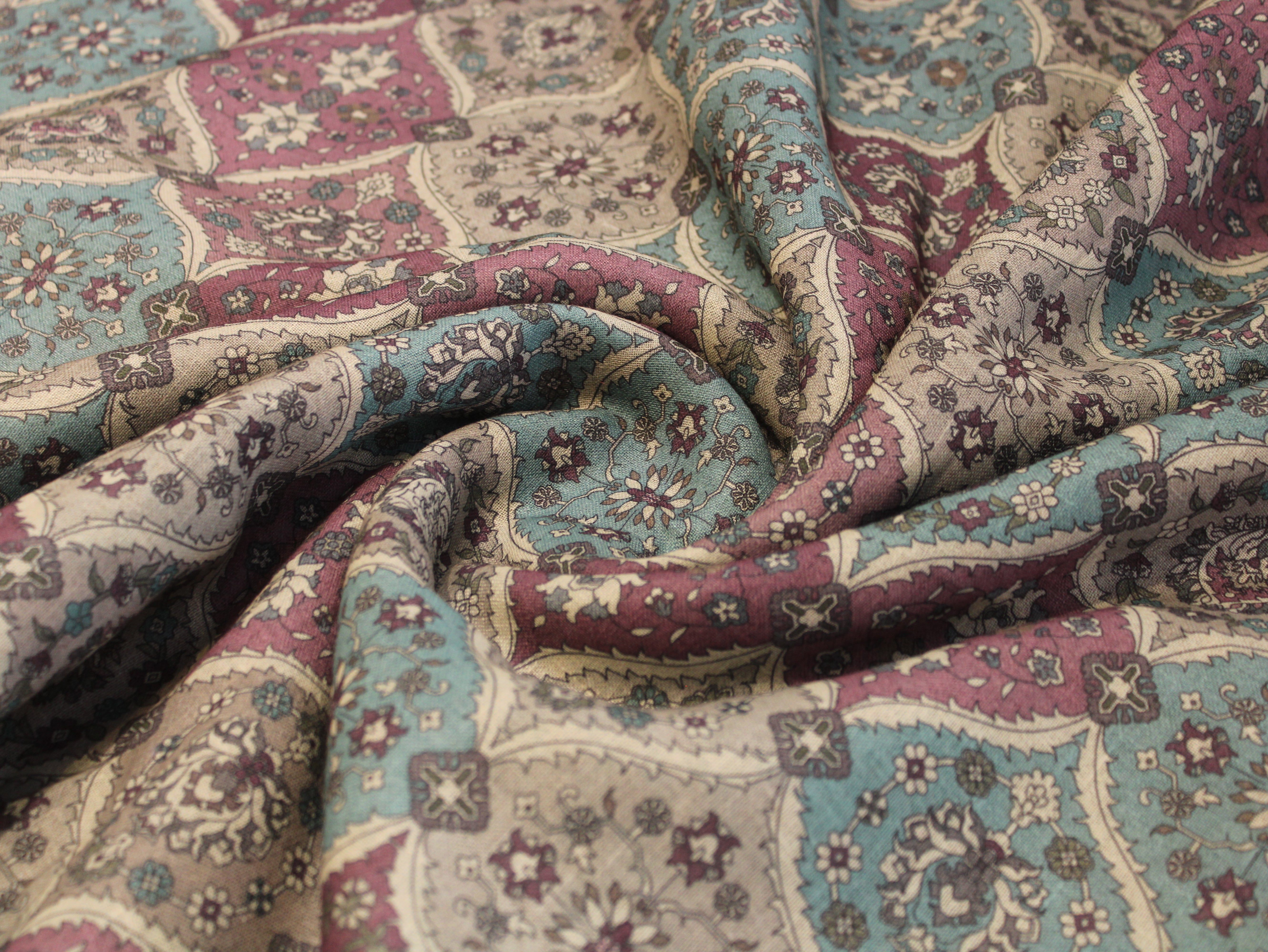 Linen-Textured Slub Cotton Digital Printed Fabric