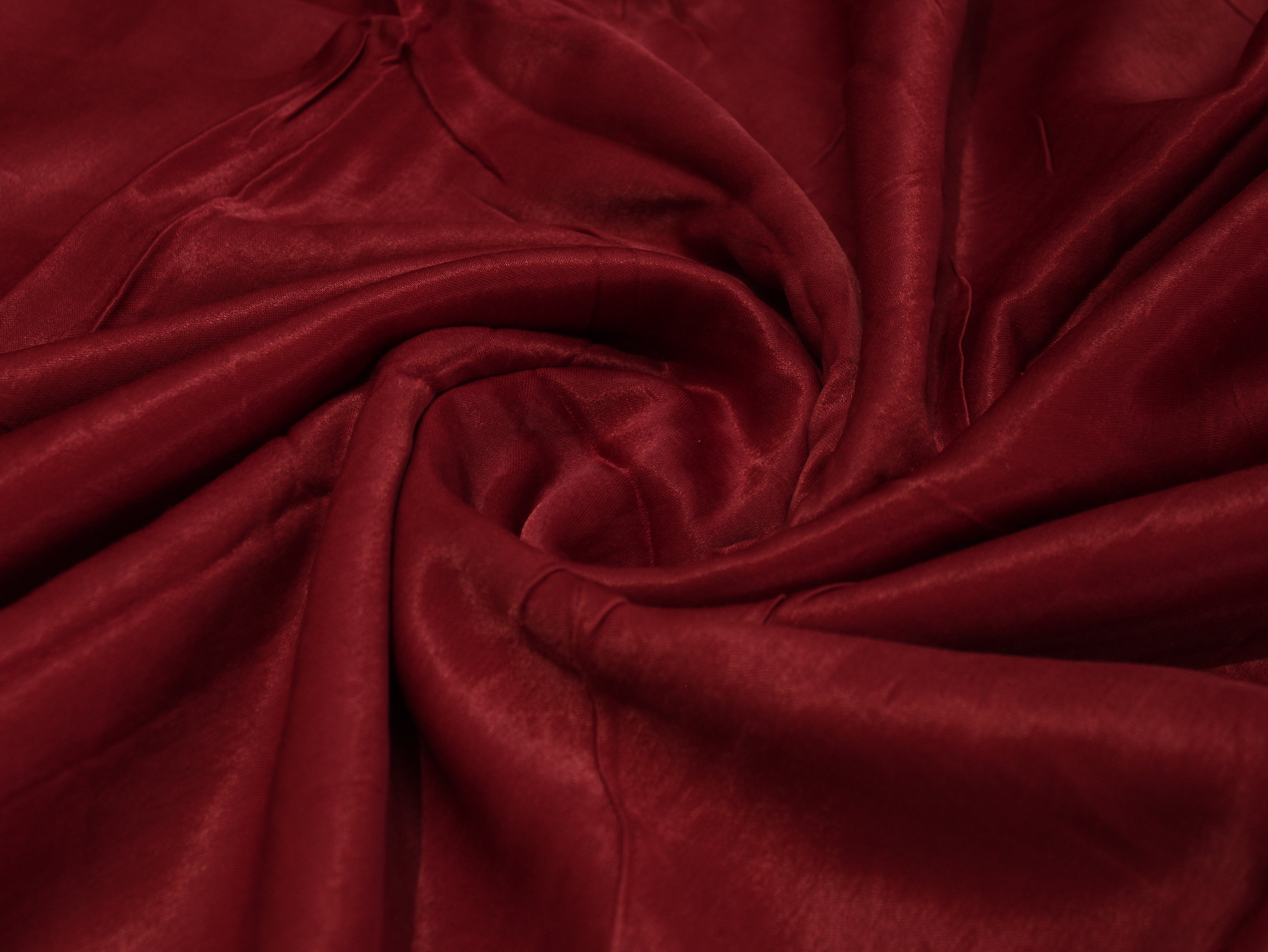 Gaji Mashru Silk Look Plain Dyed Fabric - Silk Maroon