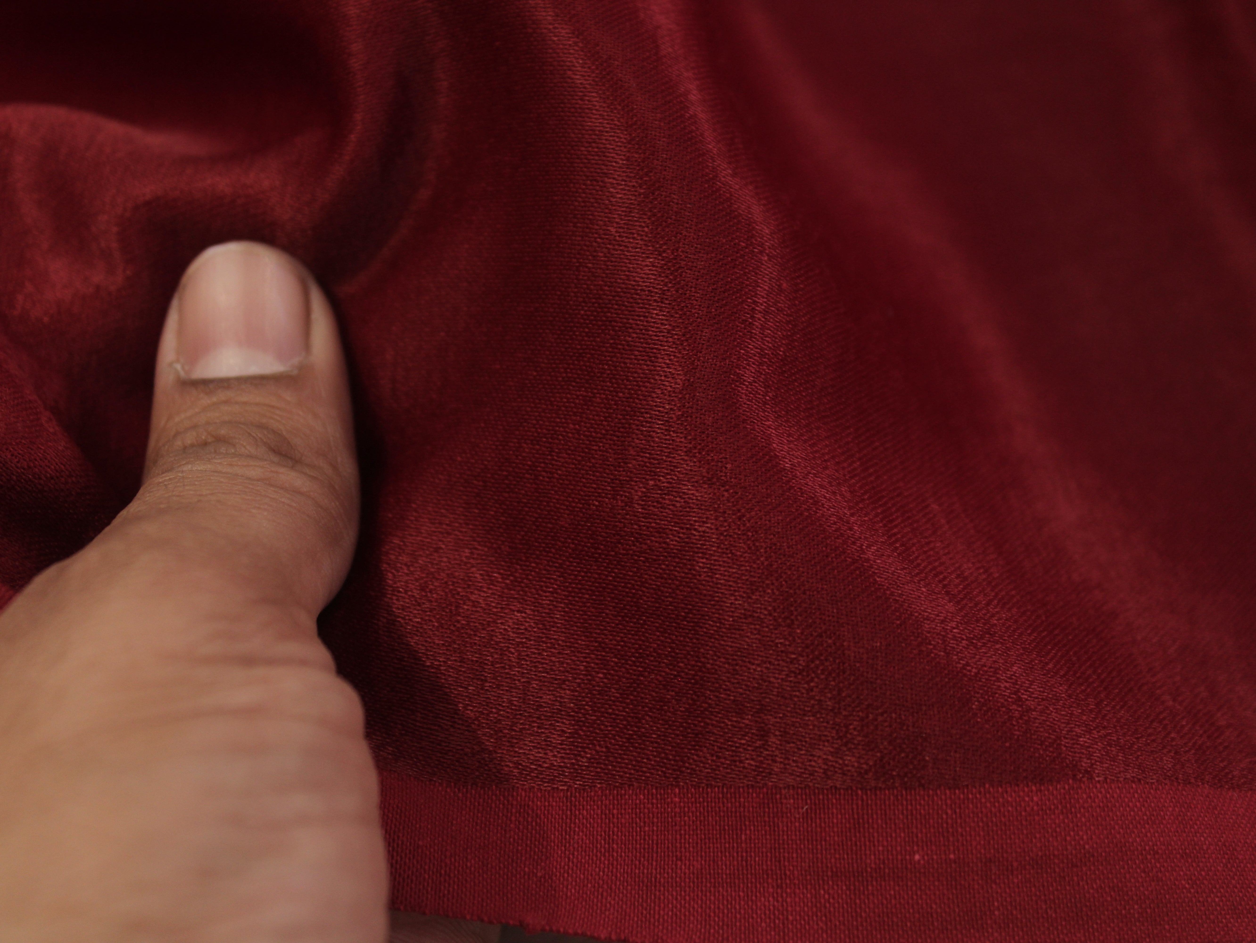 Gaji Mashru Silk Look Plain Dyed Fabric - Silk Maroon