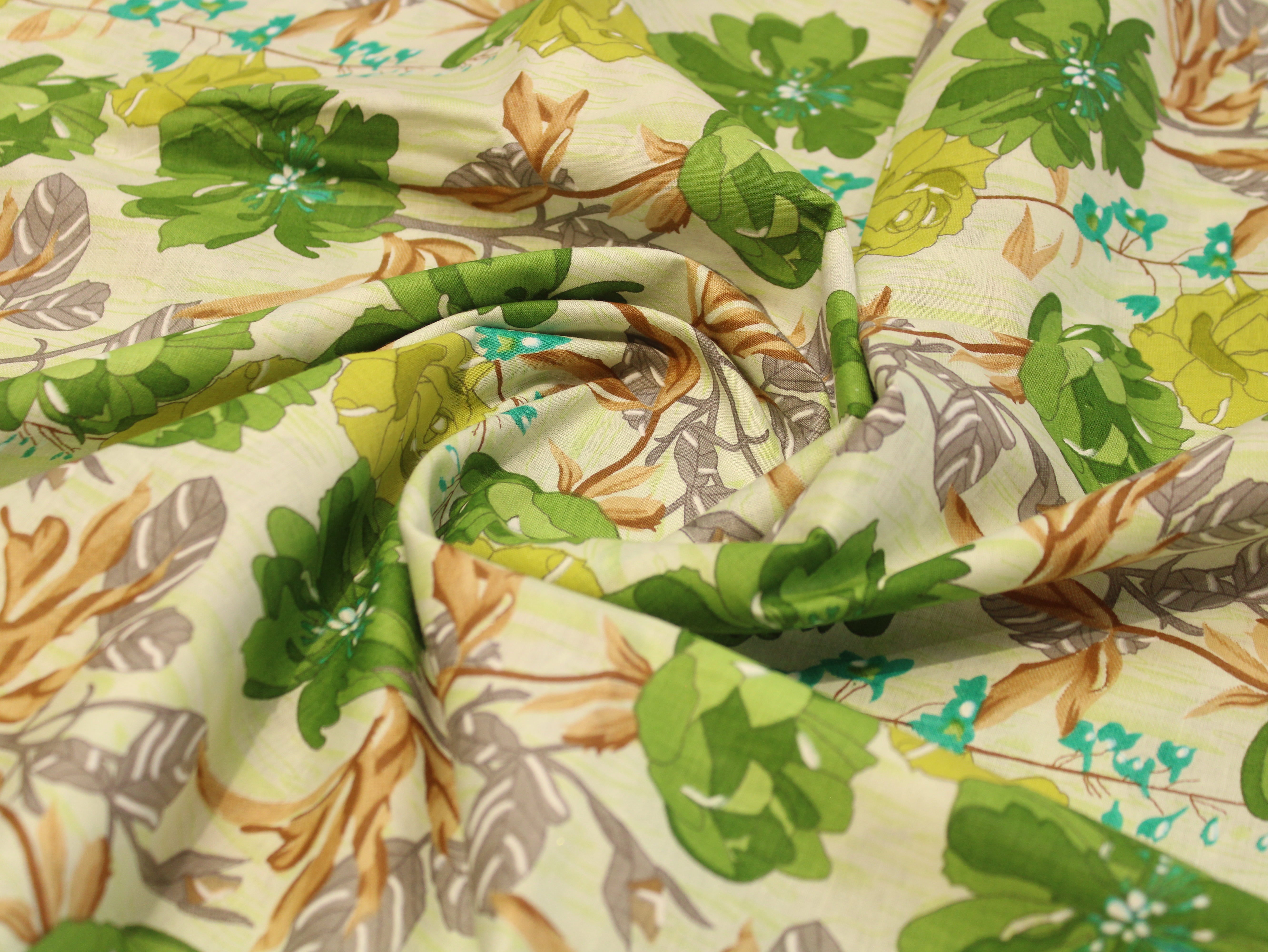 Pure Cotton Cambric Printed Fabric | 44 Inch | 60×60 Count | Green