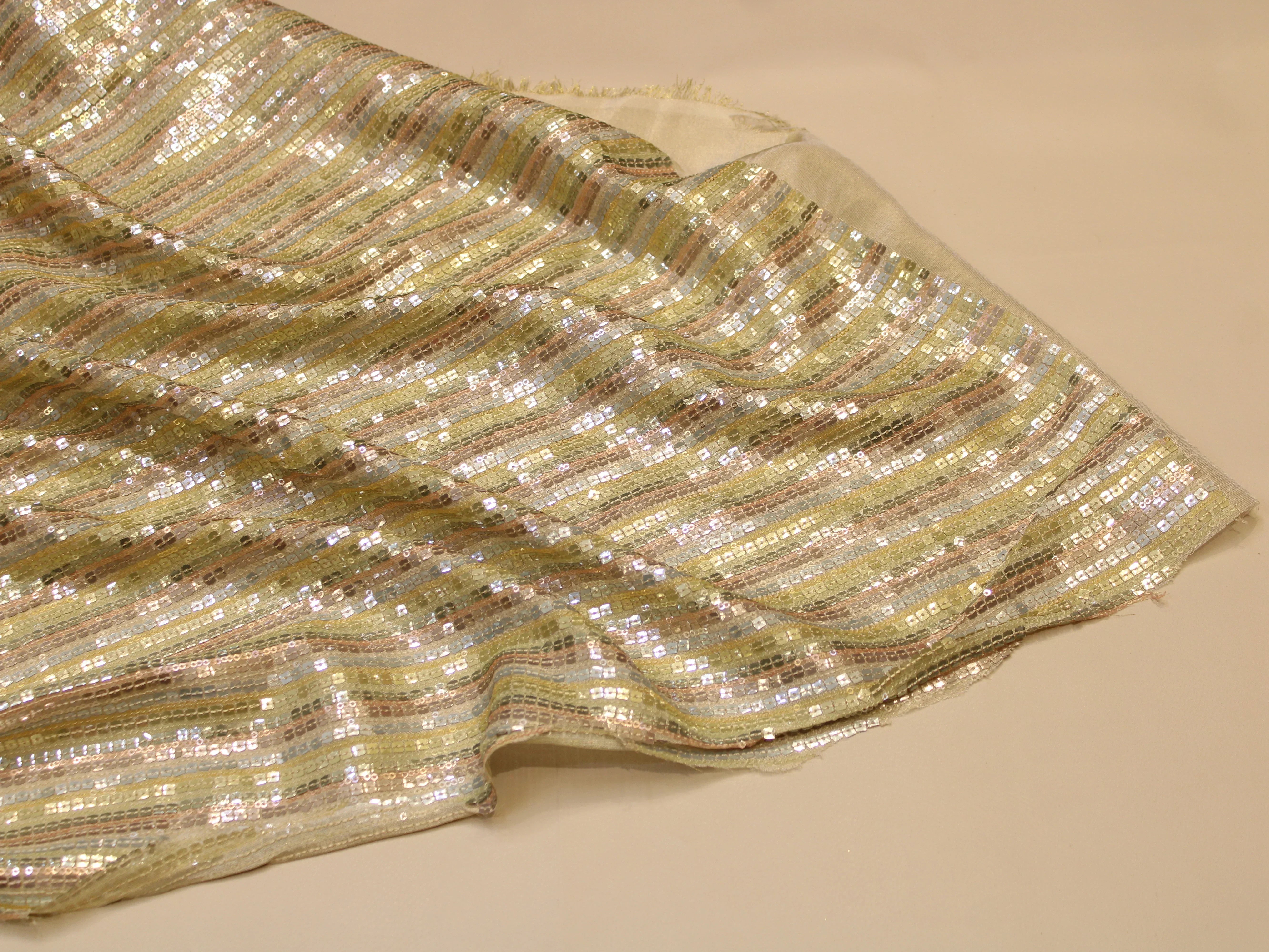 Tissue Fabric — Pastel Multi-Shade | Allover Glitter Sequin Work