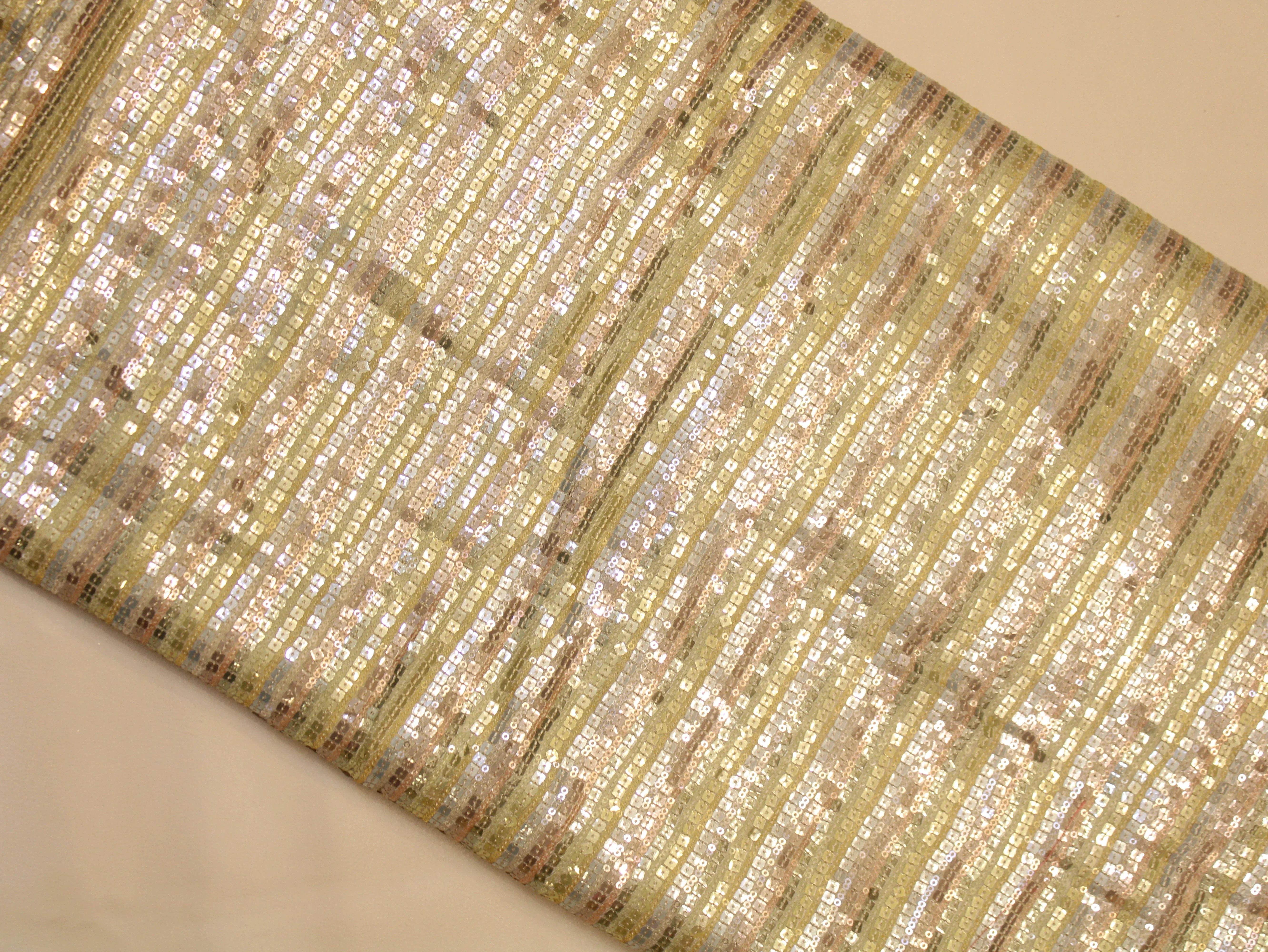 Tissue Fabric — Pastel Multi-Shade | Allover Glitter Sequin Work