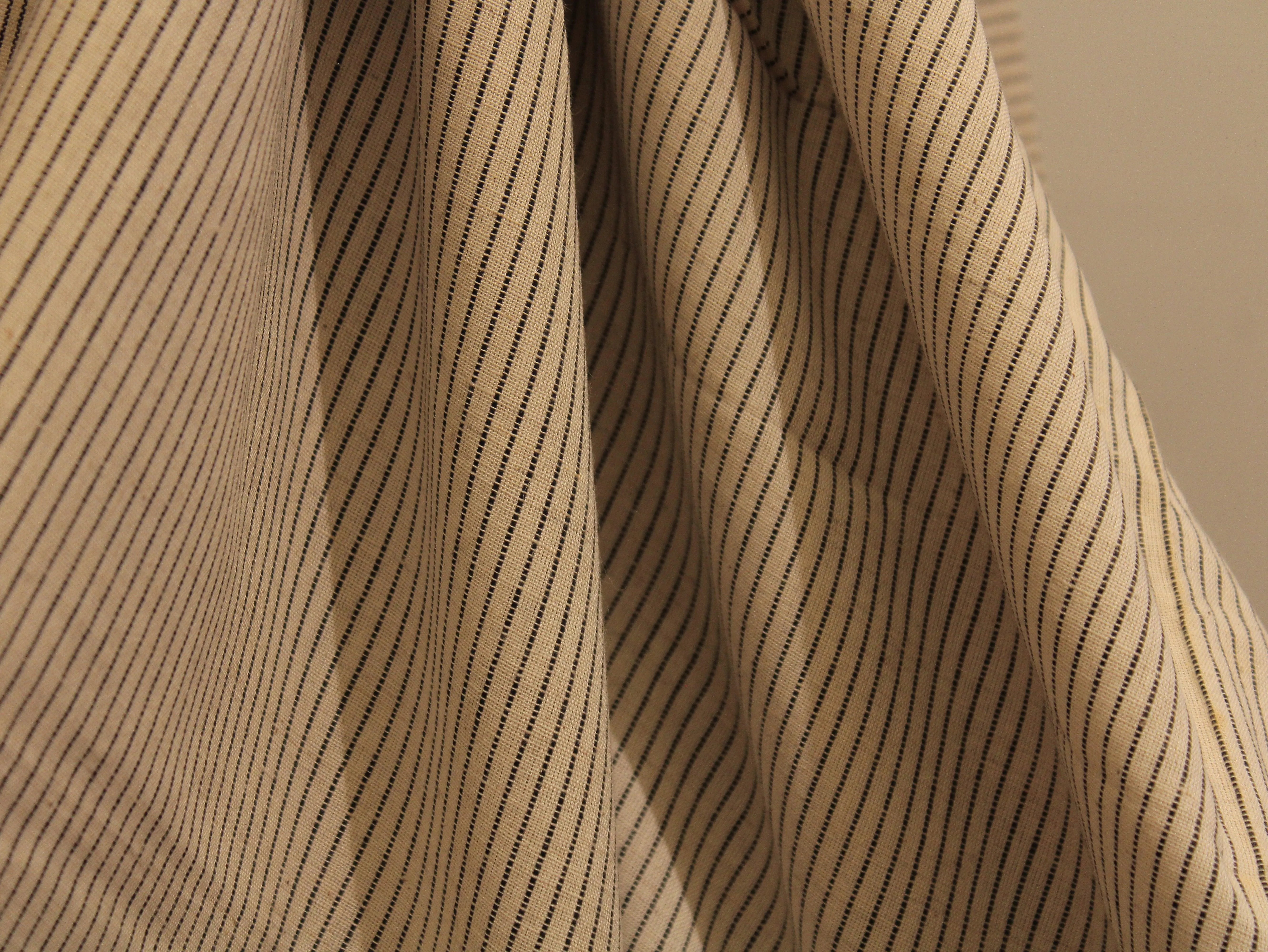 Natural Cotton Stripe Woven Fabric - M'Foks