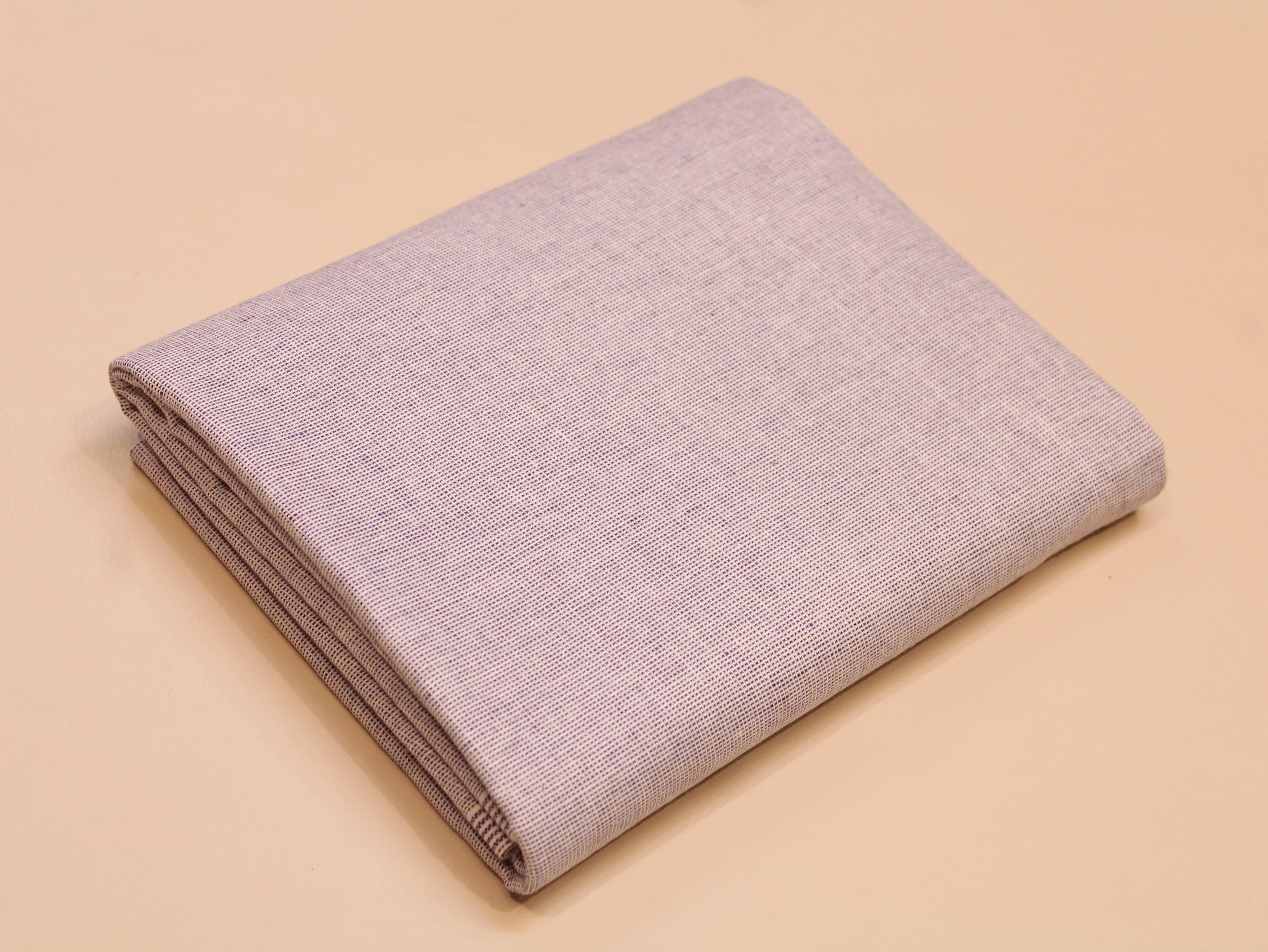 Pure Cotton Handloom Woven Fabric — Light purple | Solid Texture | 44 Inch