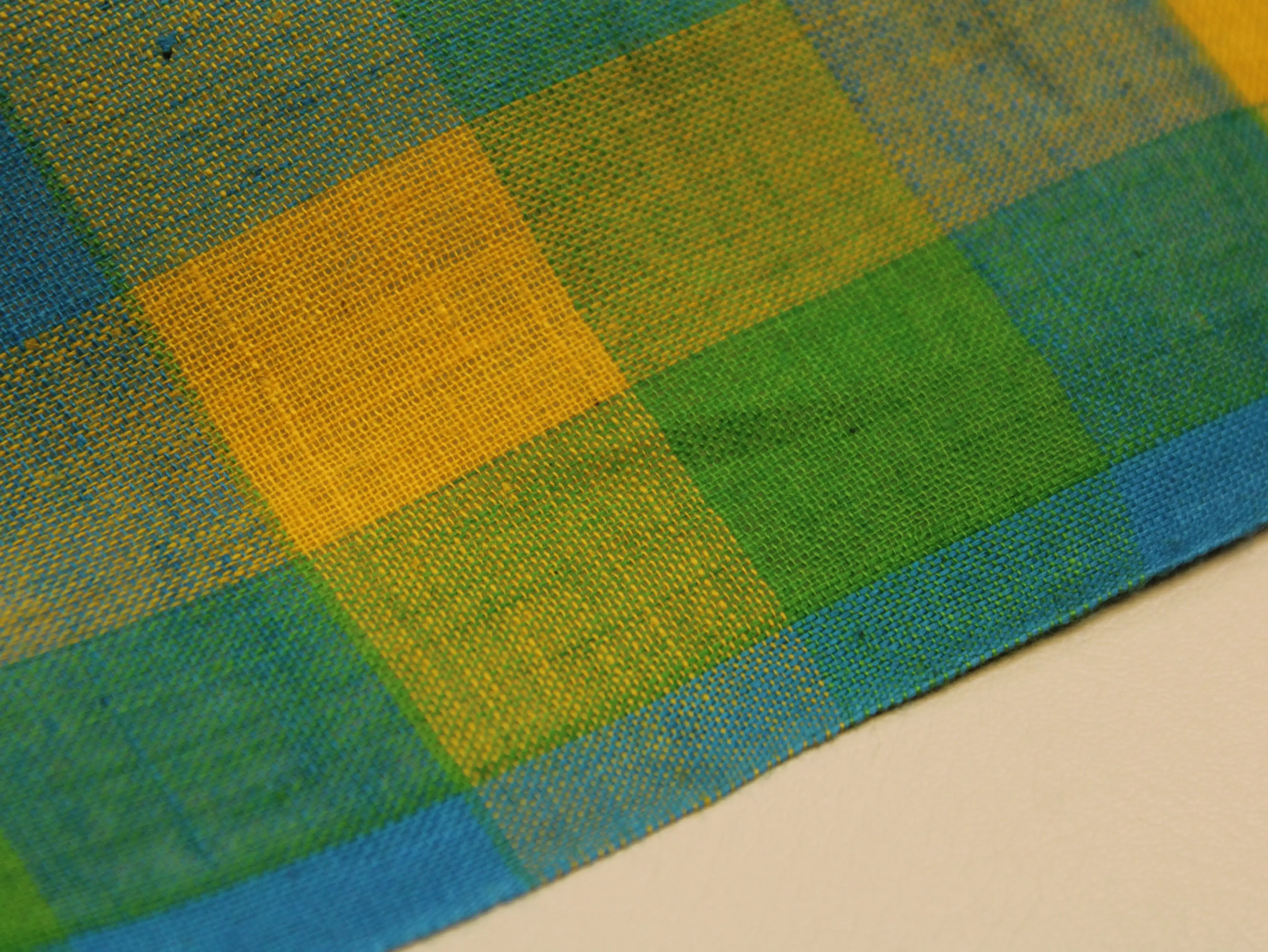 Pure Cotton Handloom Woven Fabric — Multi Checked | 44 Inch
