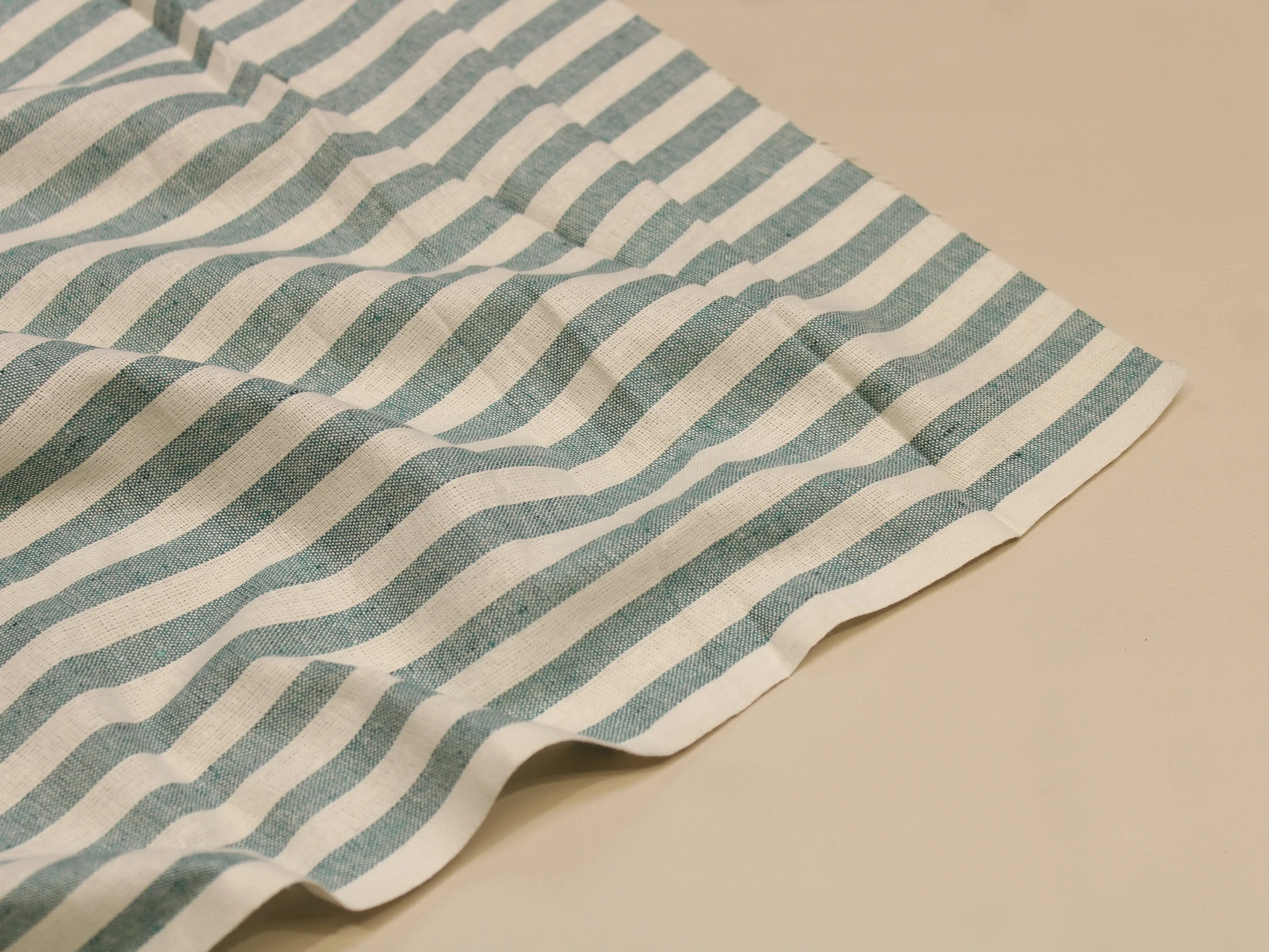 Pure Cotton Handloom Woven Fabric — Blue | Stripe | 44 Inch