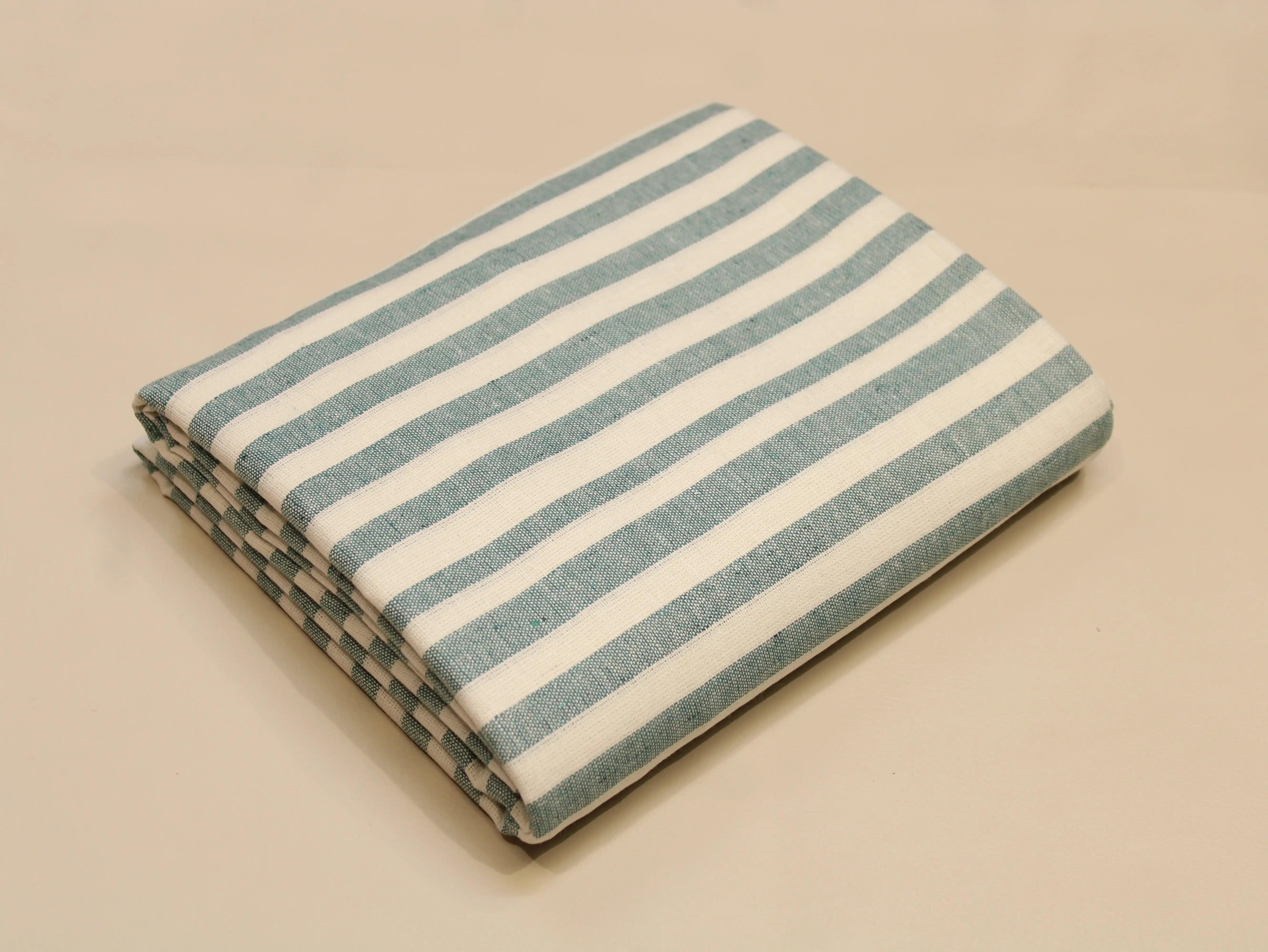 Pure Cotton Handloom Woven Fabric — Blue | Stripe | 44 Inch