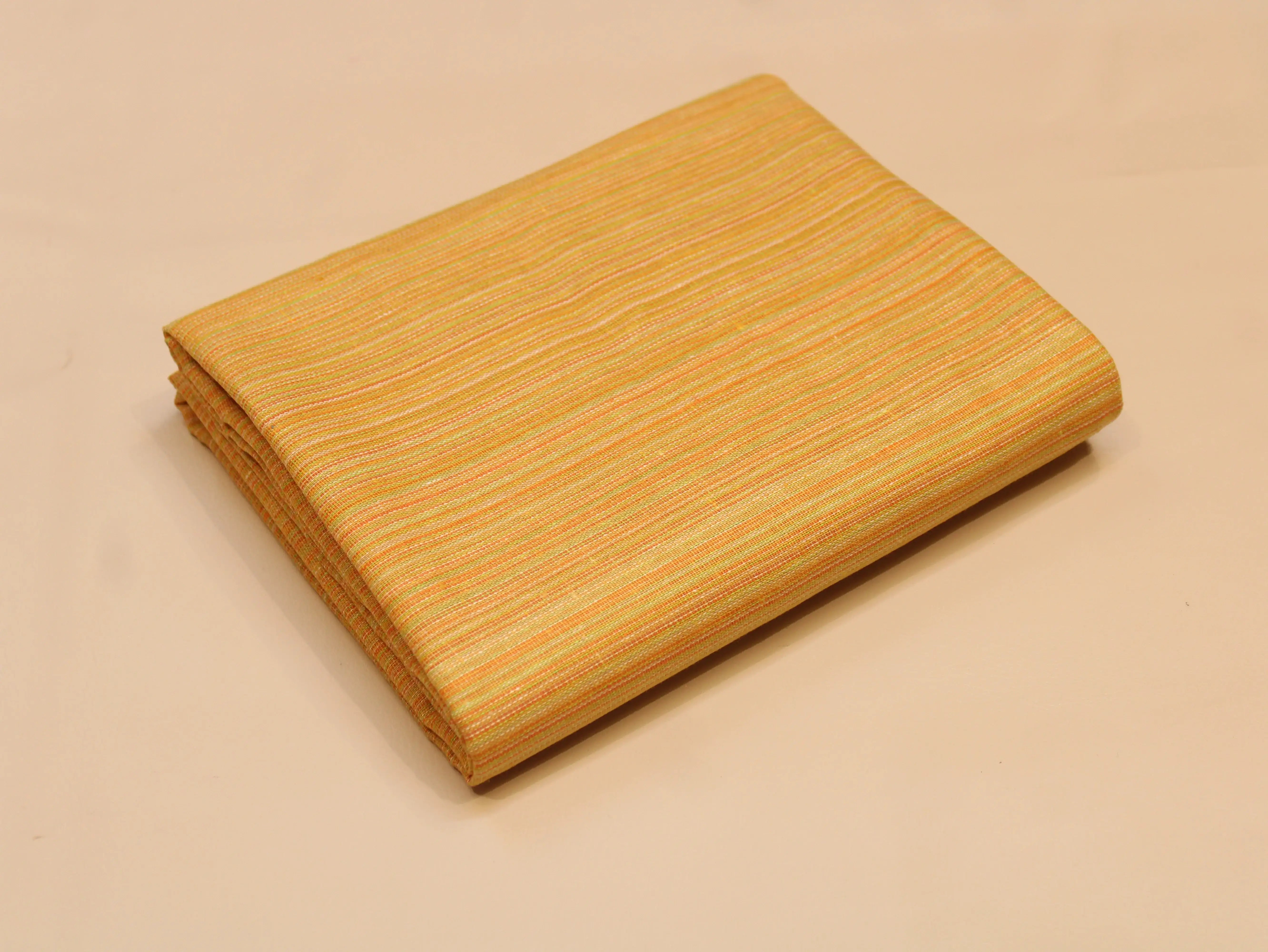 Pure Cotton Handloom Woven Fabric — Mustard | Solid | 44 Inch