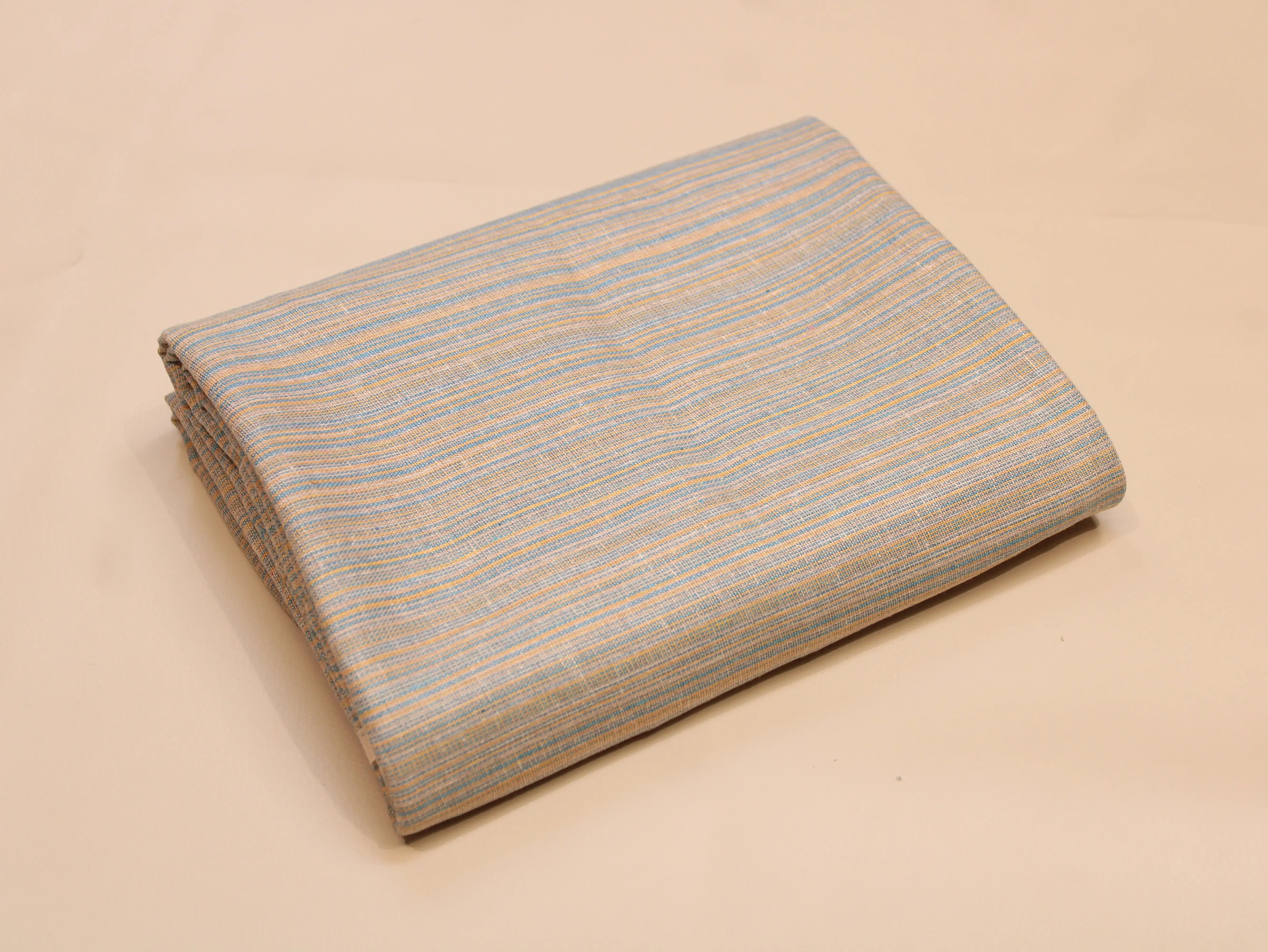 Pure Cotton Handloom Woven Fabric — Pastel Blue | Solid | 44 Inch