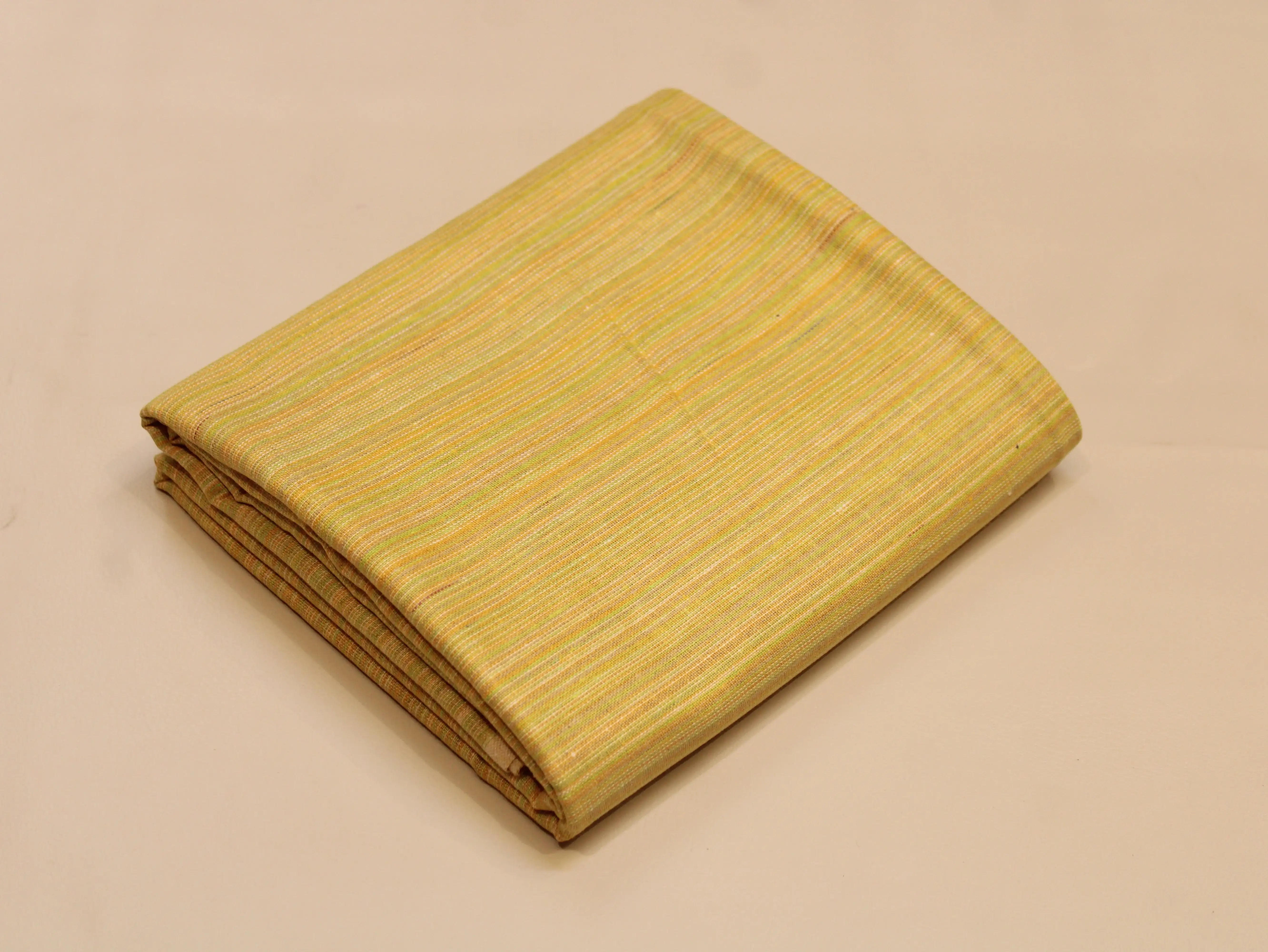 Pure Cotton Handloom Woven Fabric — Lime Yellow | Solid | 44 Inch