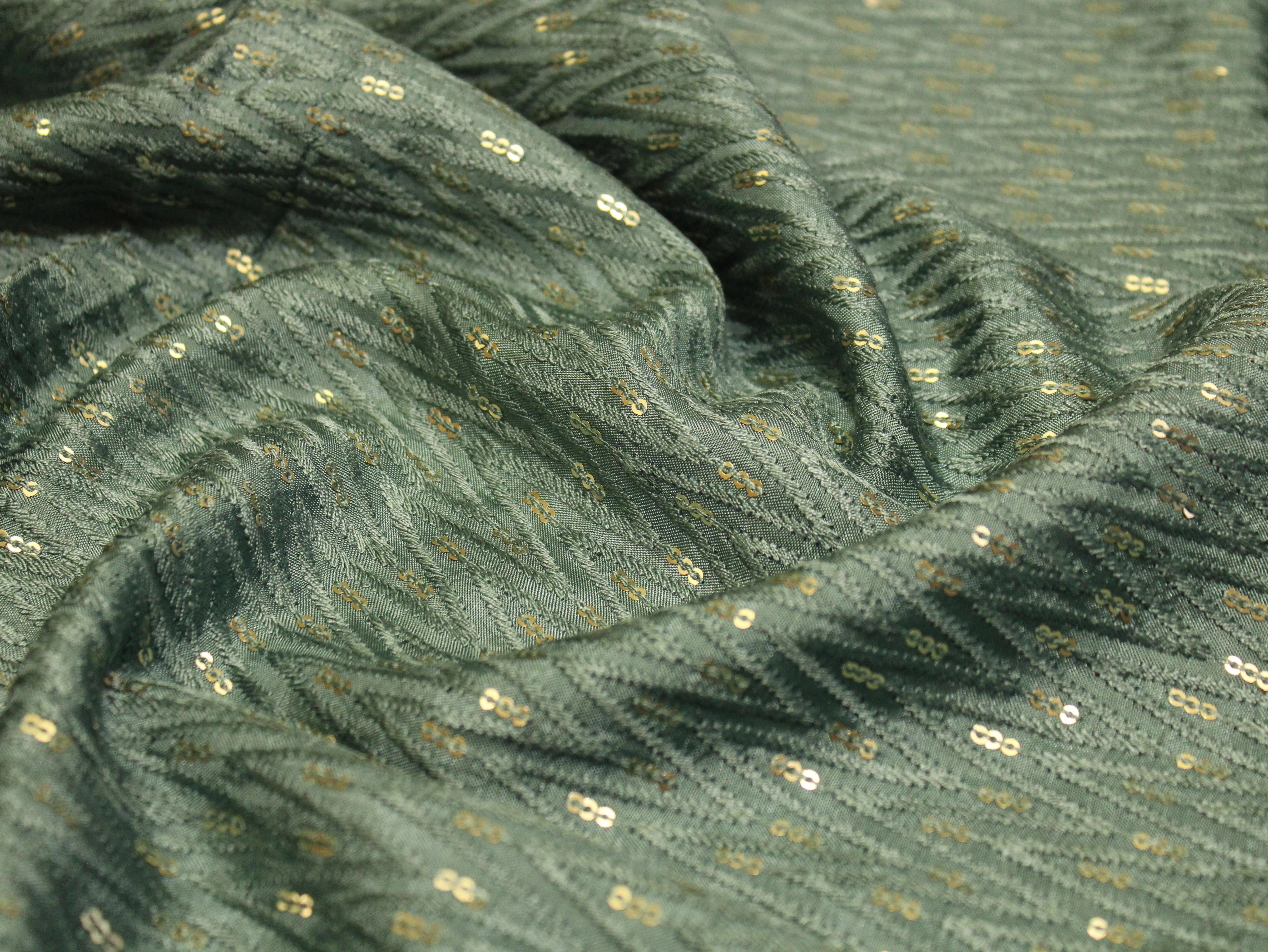 Upada Silk : Micro Thread & Sequin Work Fabric  - Pastel Blue