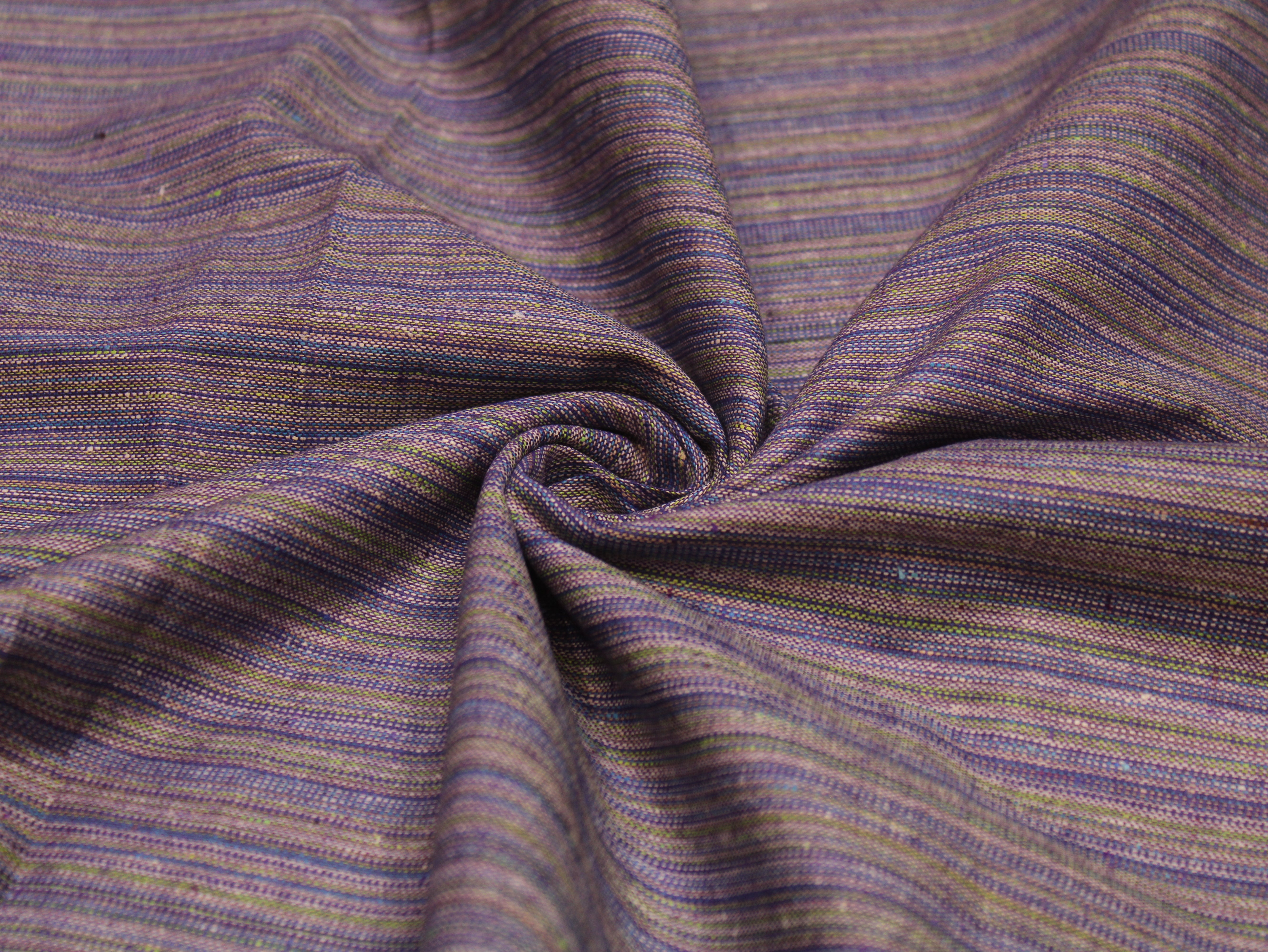 Pure Cotton Handloom Woven Fabric — Dusty Violet | Stripe | 44 Inch