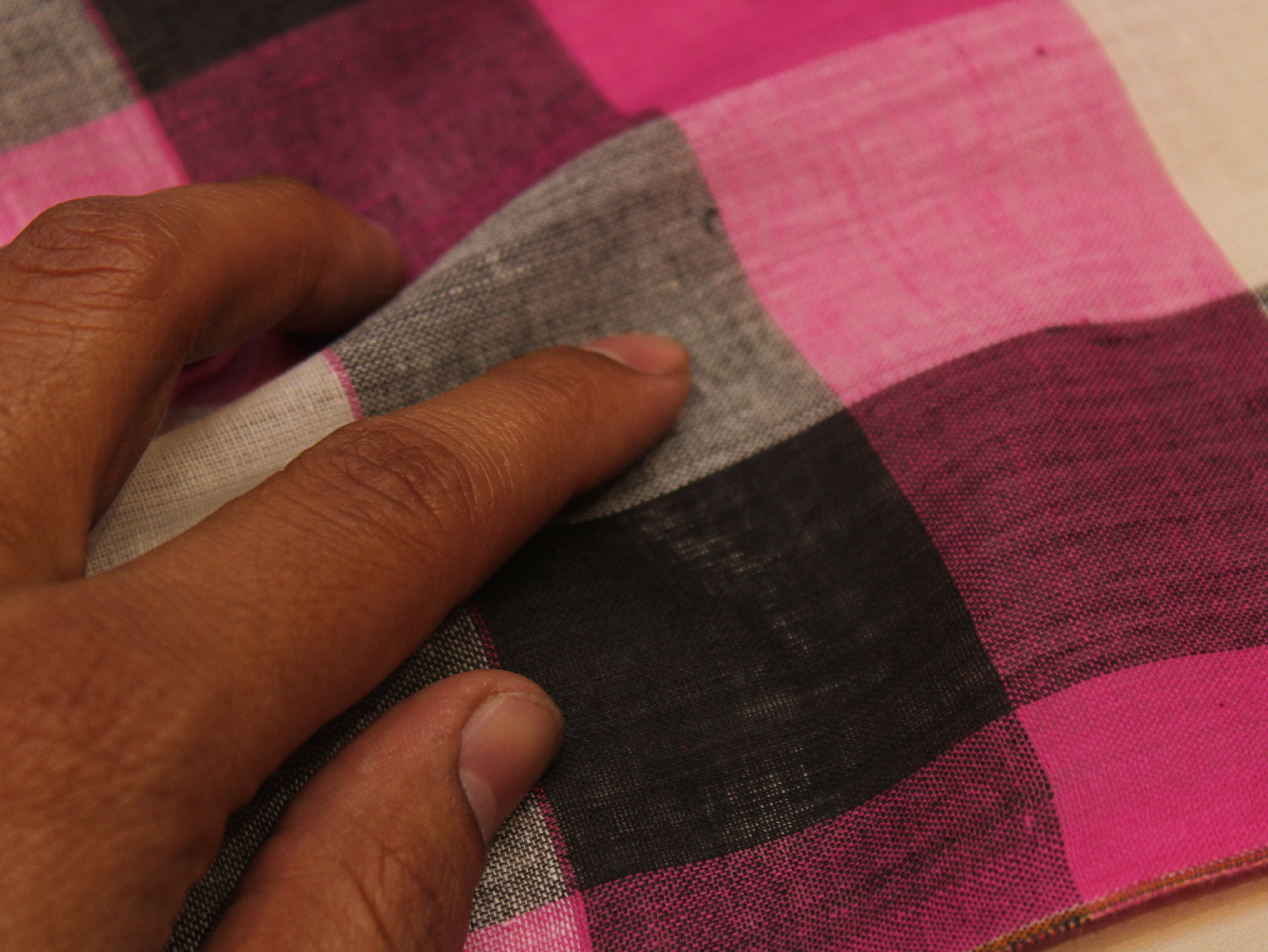 Pure Cotton Handloom Multi Checked Fabric 44 Inch | Mfoks