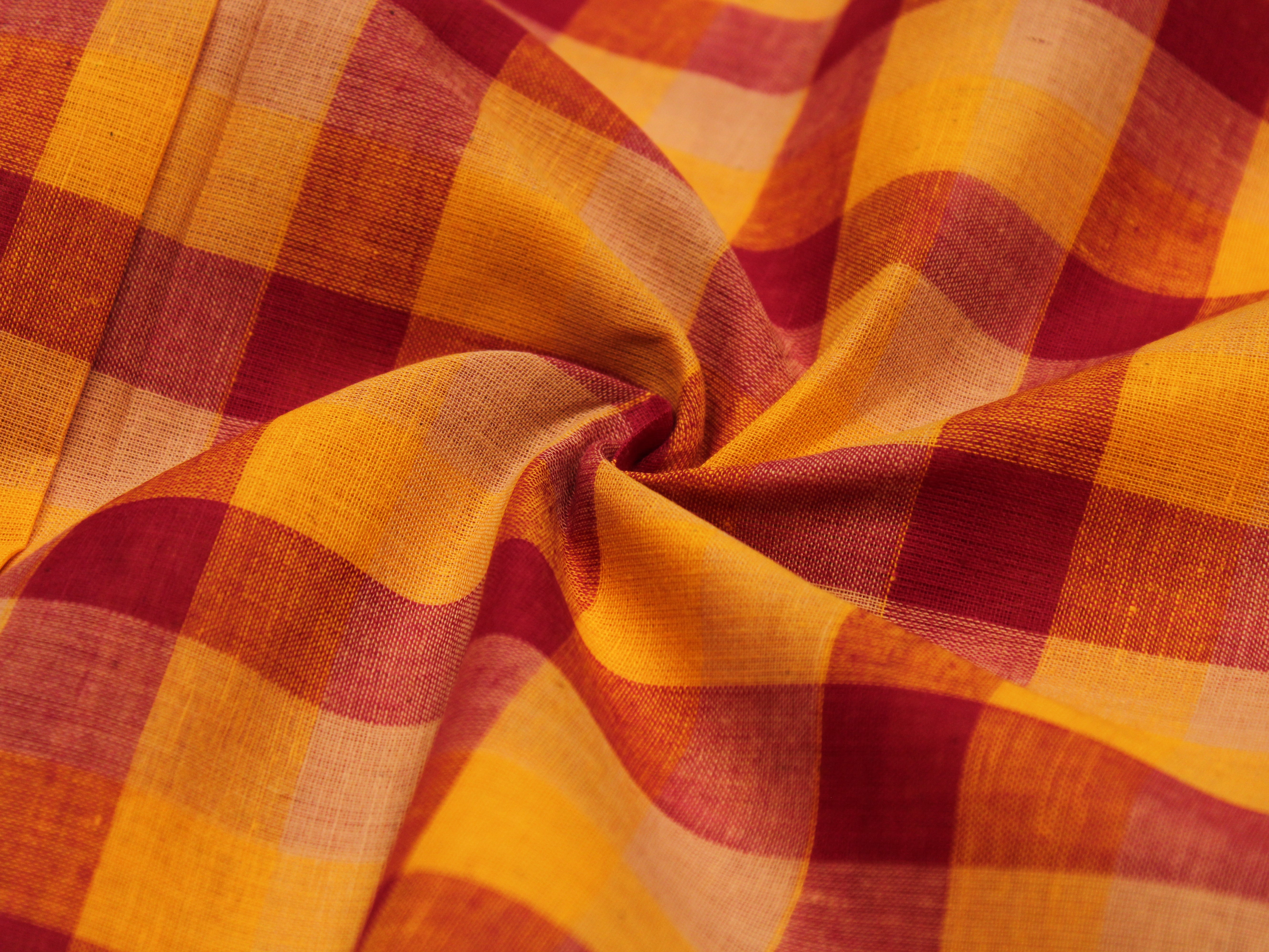 Pure Cotton Handloom Multi Checked Fabric 44 Inch | Mfoks