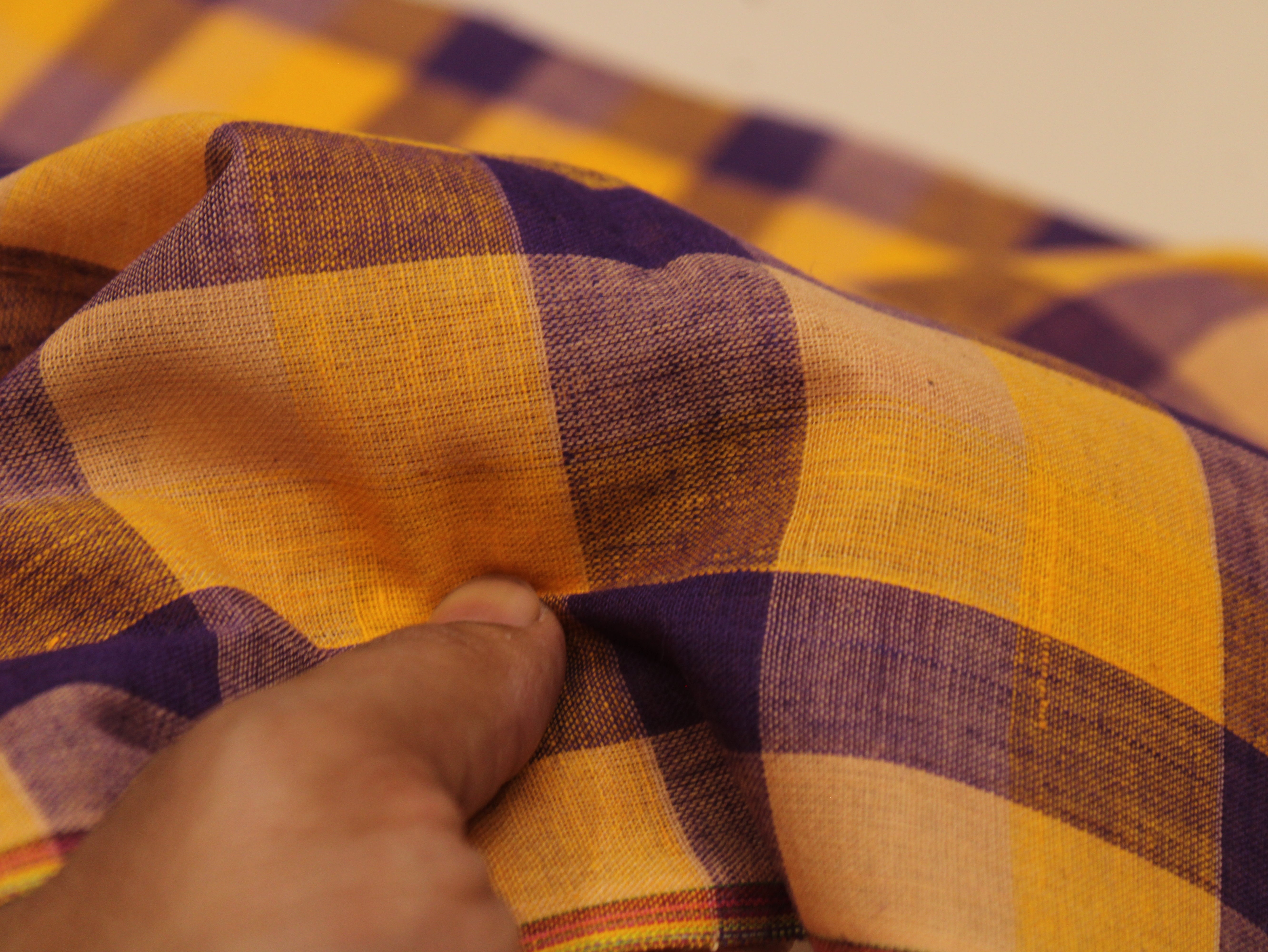 Pure Cotton Handloom Multi Checked Fabric 44 Inch | Mfoks