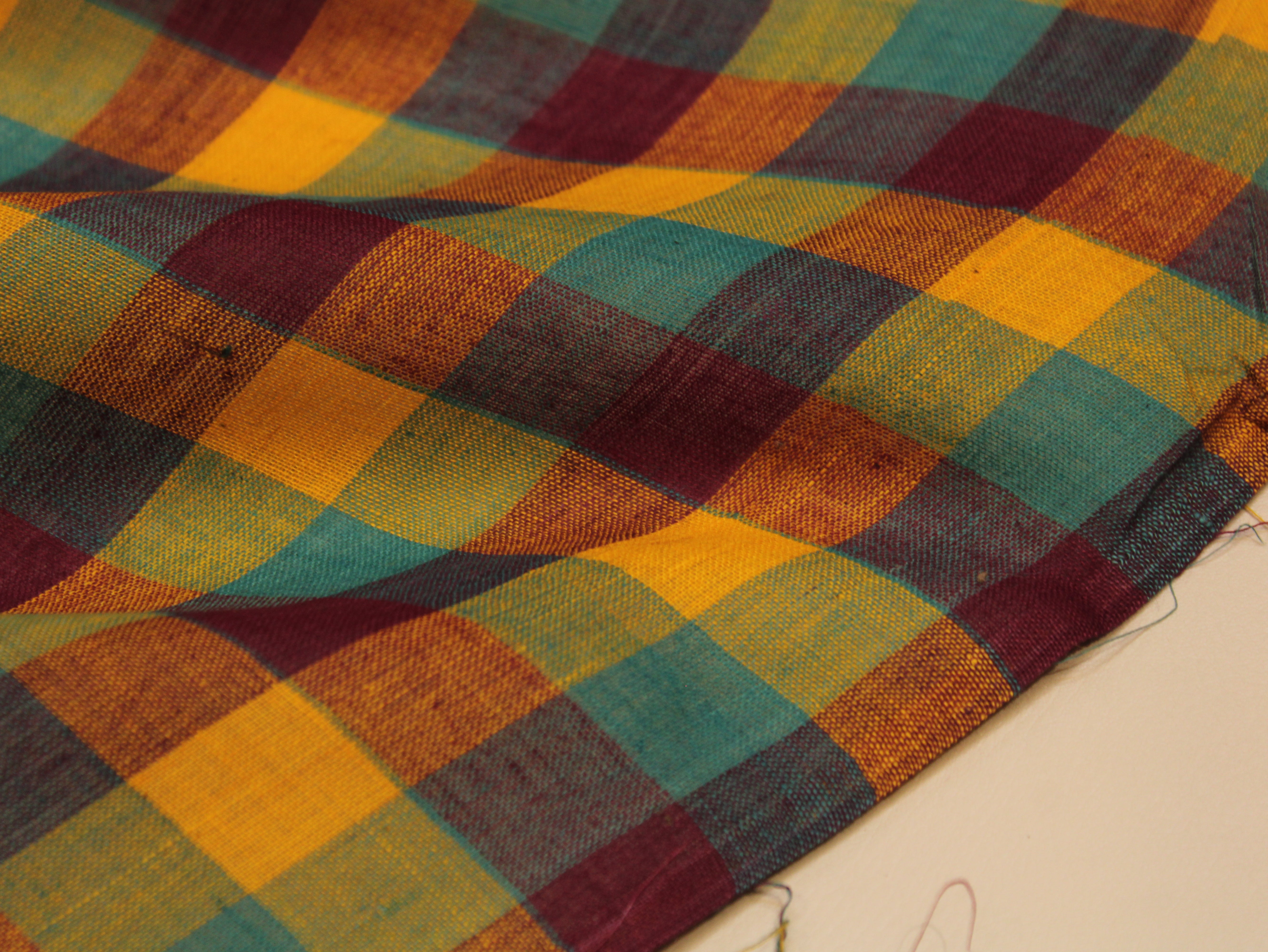 Pure Cotton Handloom Multi Checked Fabric 44 Inch | Mfoks