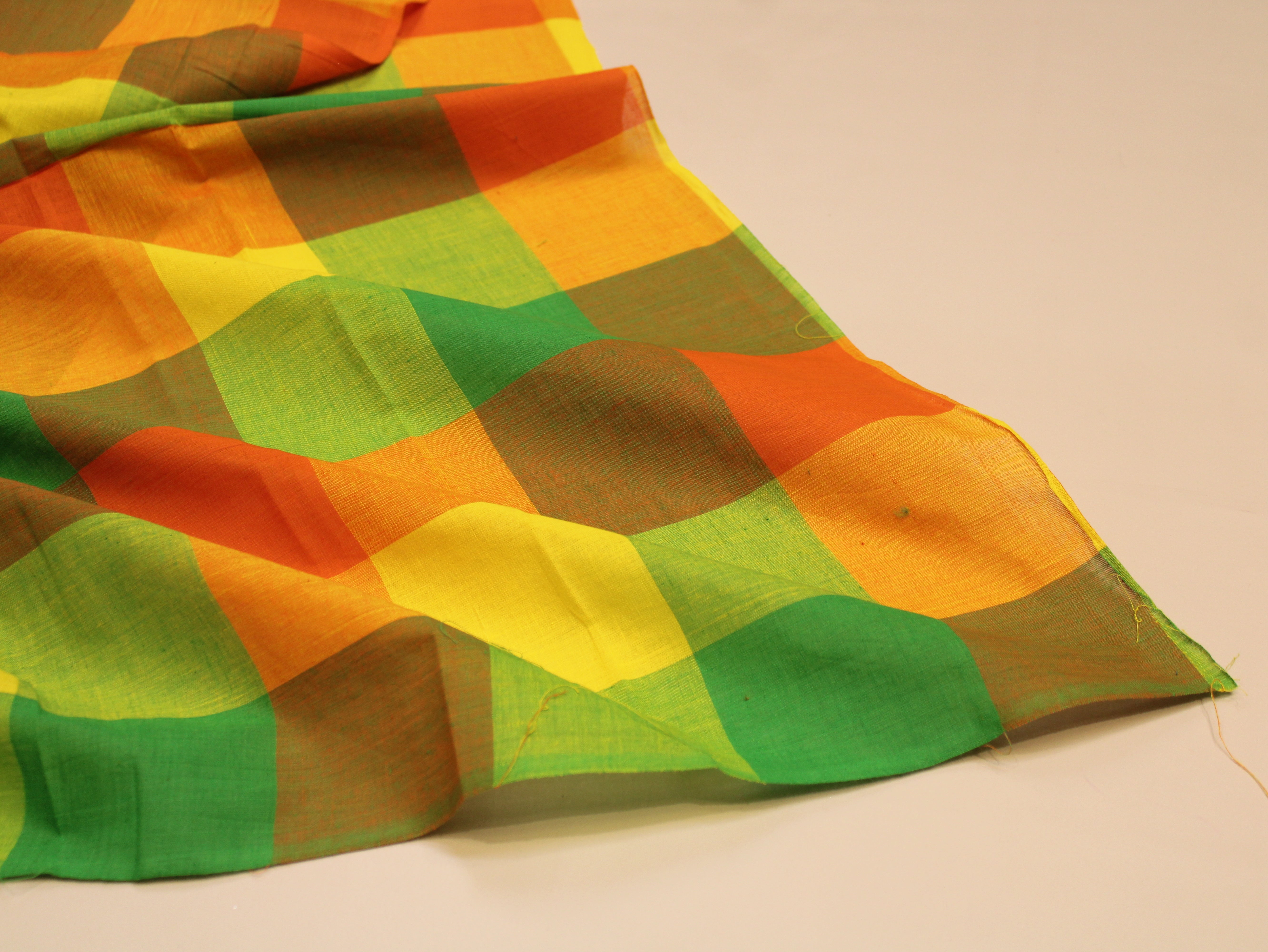 Pure Cotton Handloom Big Multi Checked Fabric 44 Inch (4x4 Checks) – Mfoks