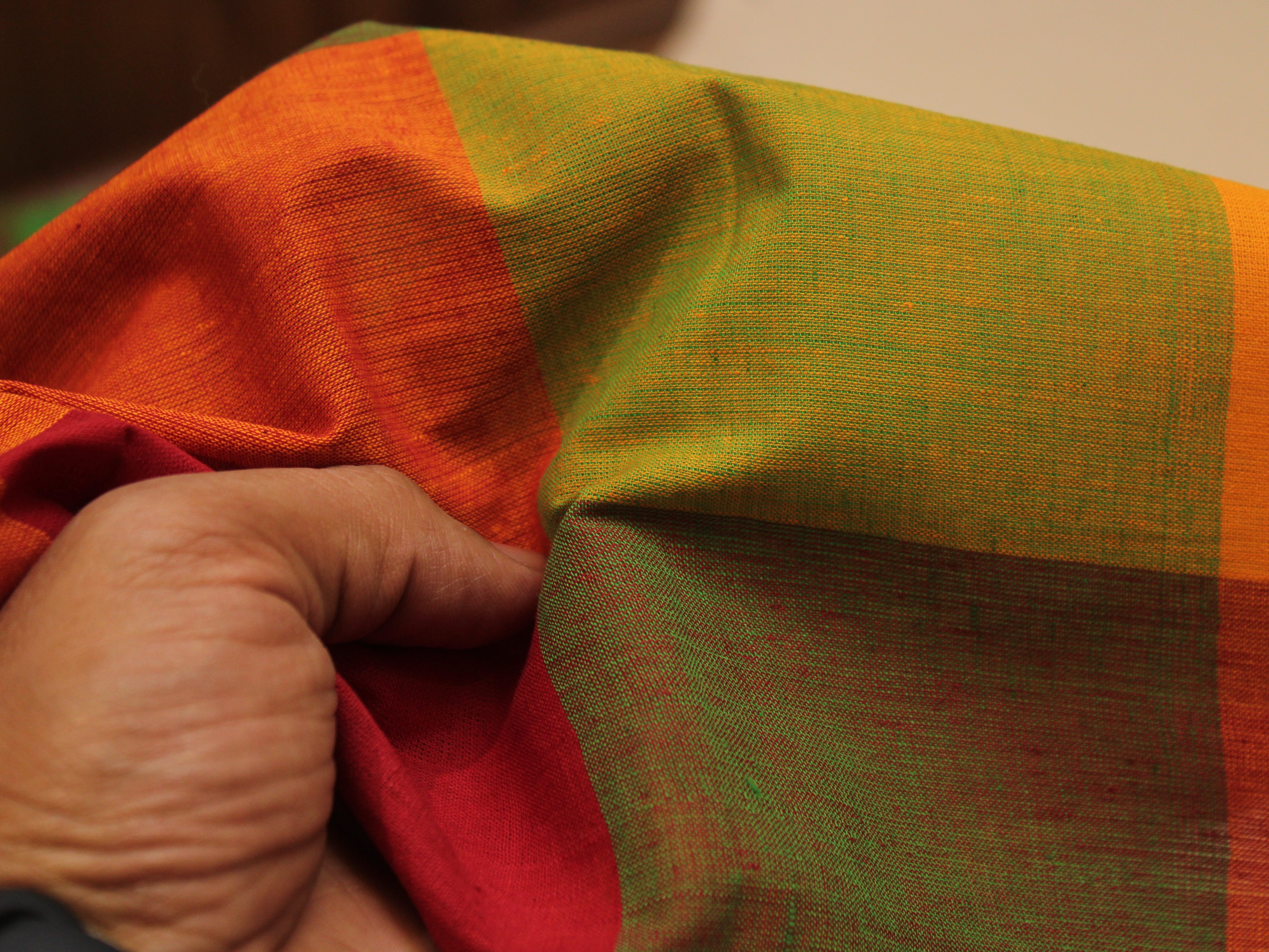 Pure Cotton Handloom Big Multi Checked Fabric 44 Inch (4x4 Checks) – Mfoks