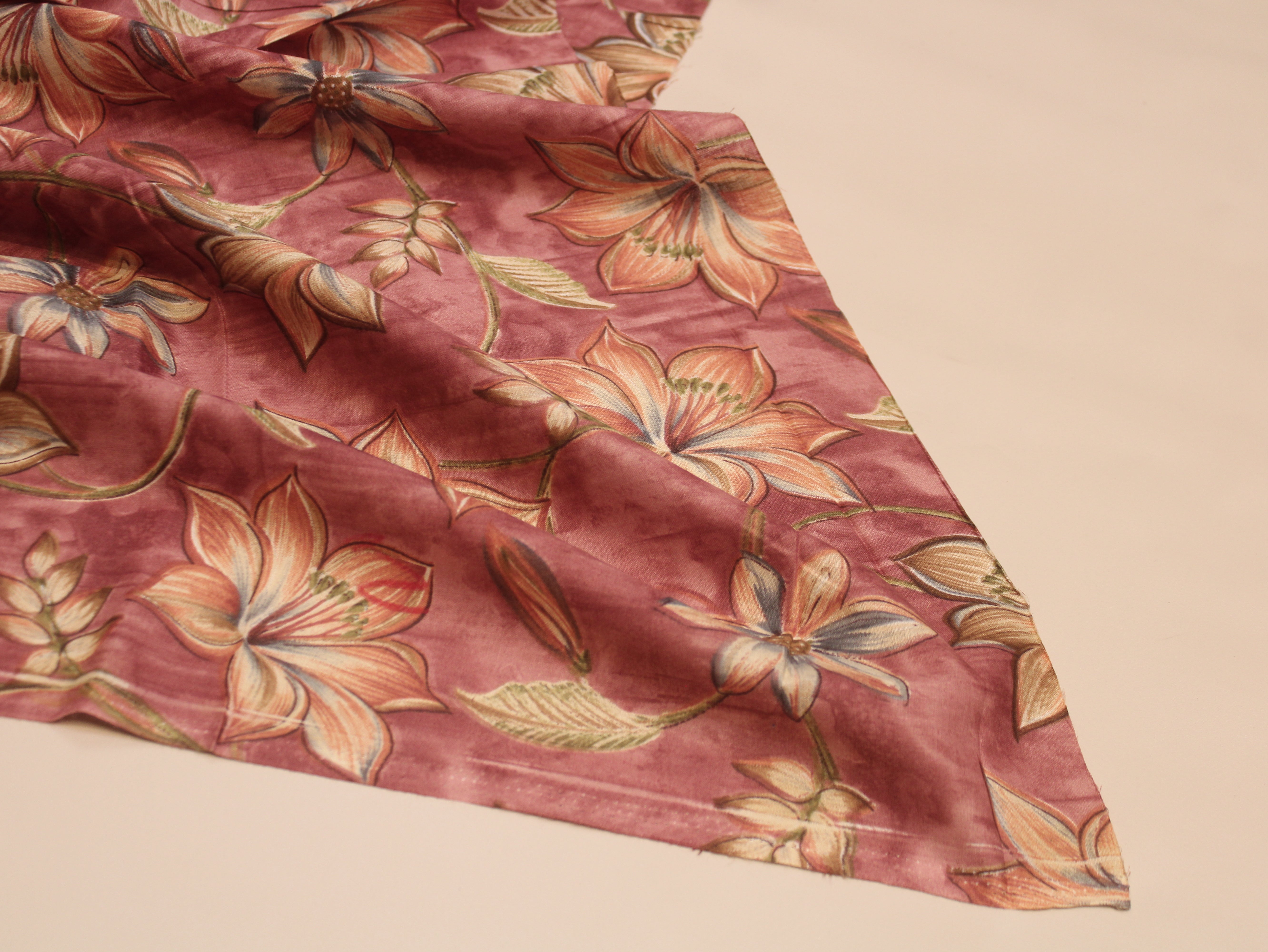 Pure Cotton Premium Printed Fabric 44" Width - Digital Print - Floral | Onion