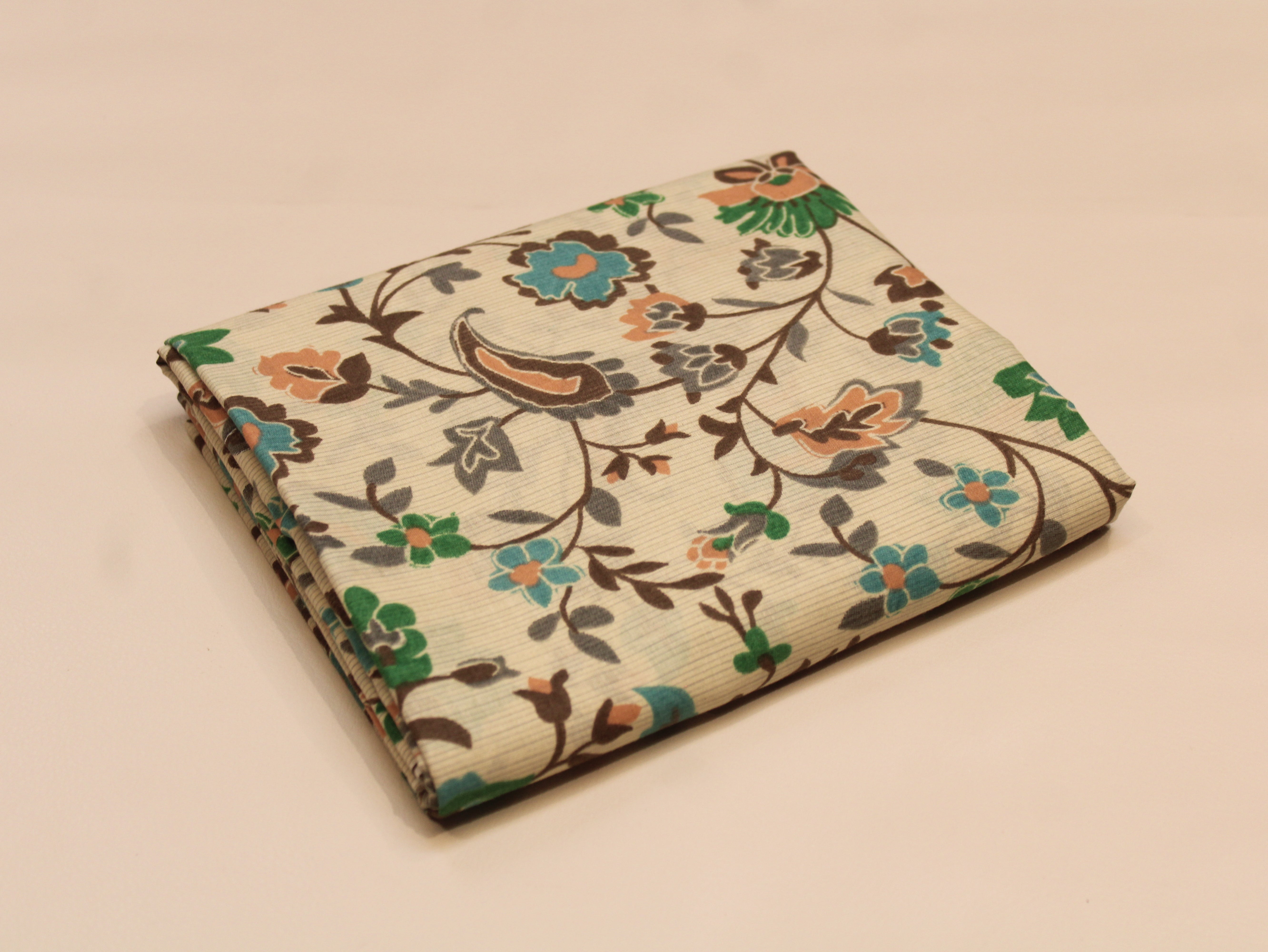 Pure Cotton Premium Printed Fabric 44" Width - Digital Print - Floral | Green