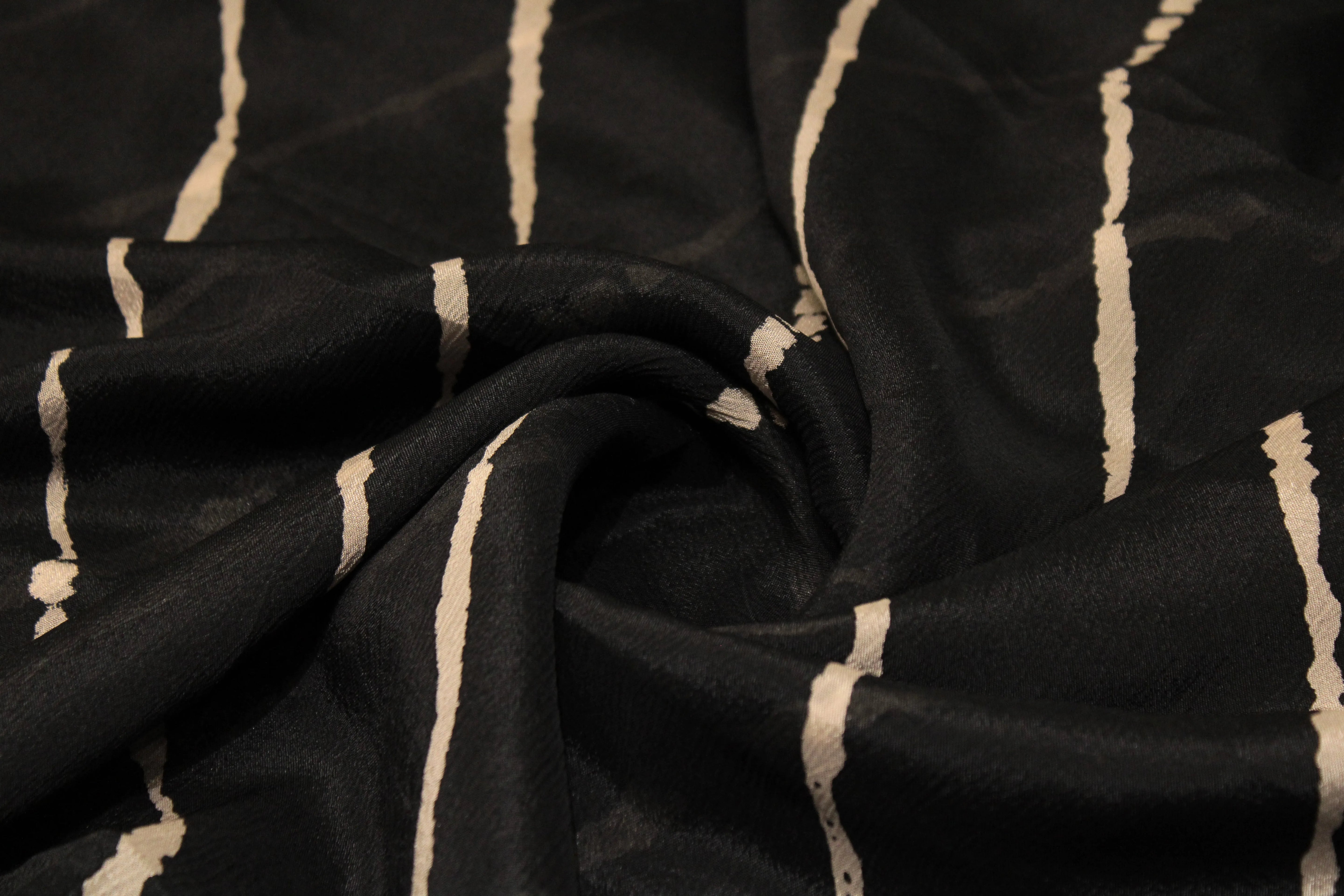 Knots: Pure Chinon Lehariya Fabric - Dark Blue