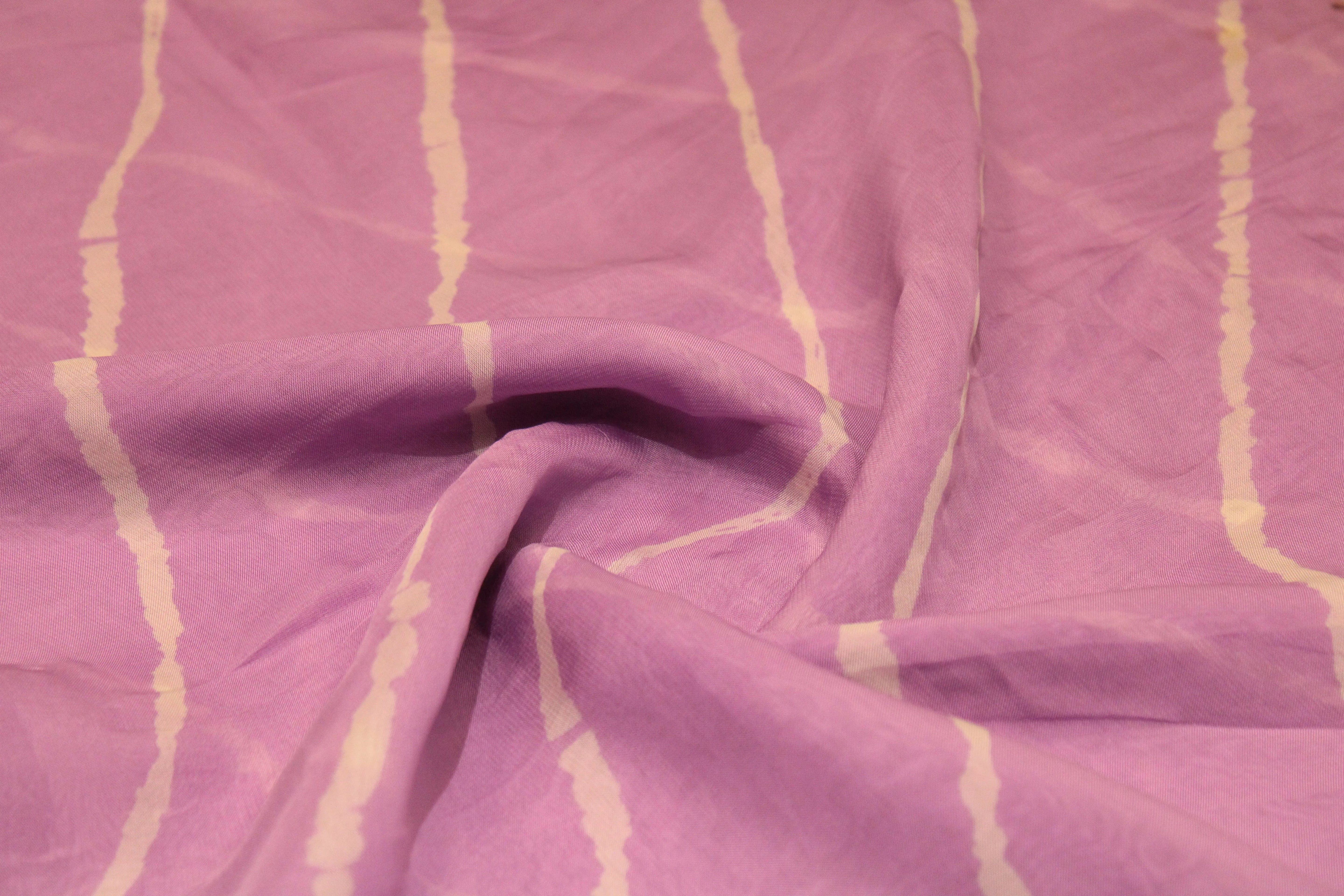 Knots: Pure Organza Lehariya Fabric - Lavender