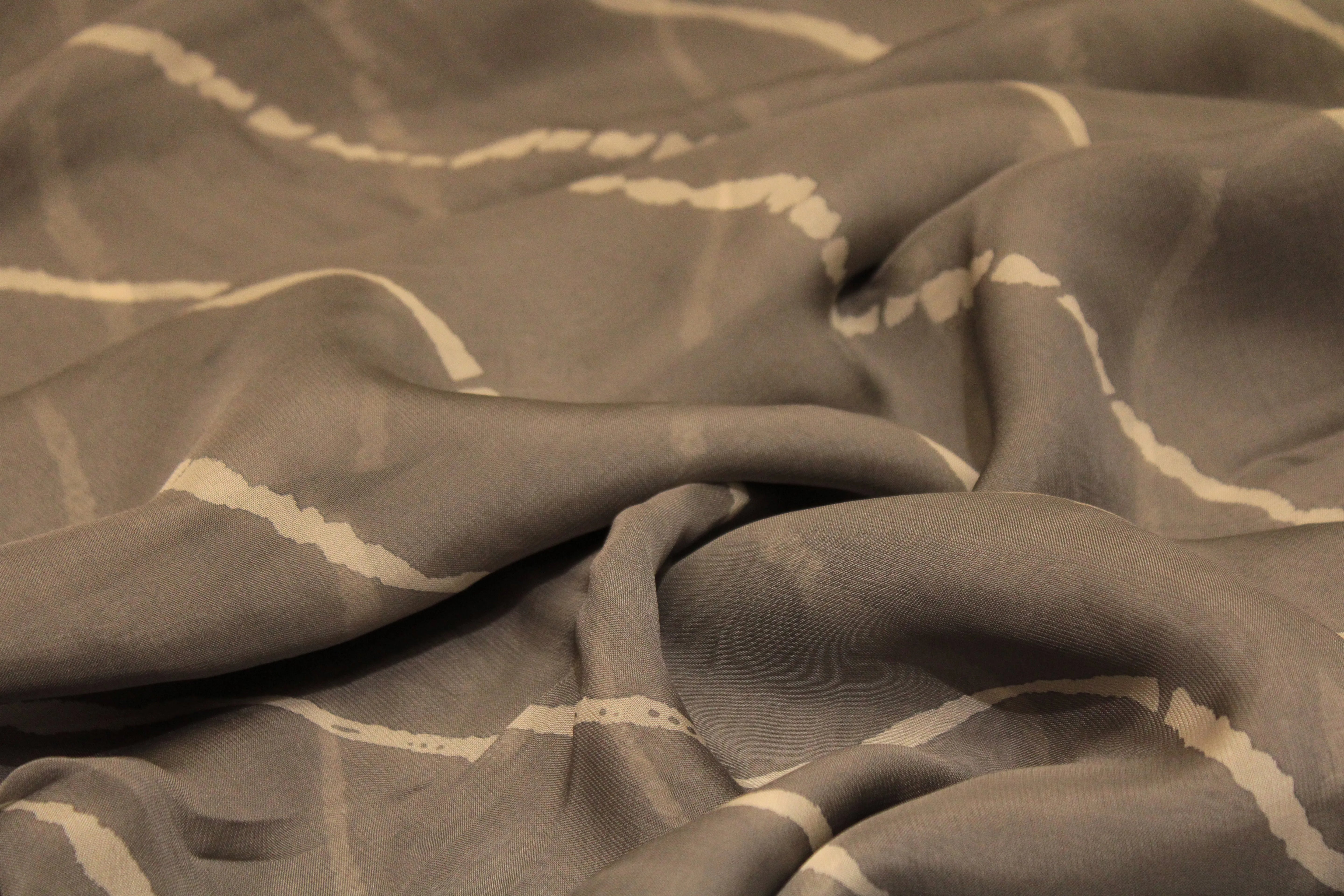 Knots: Pure Organza Lehariya Fabric - Gray