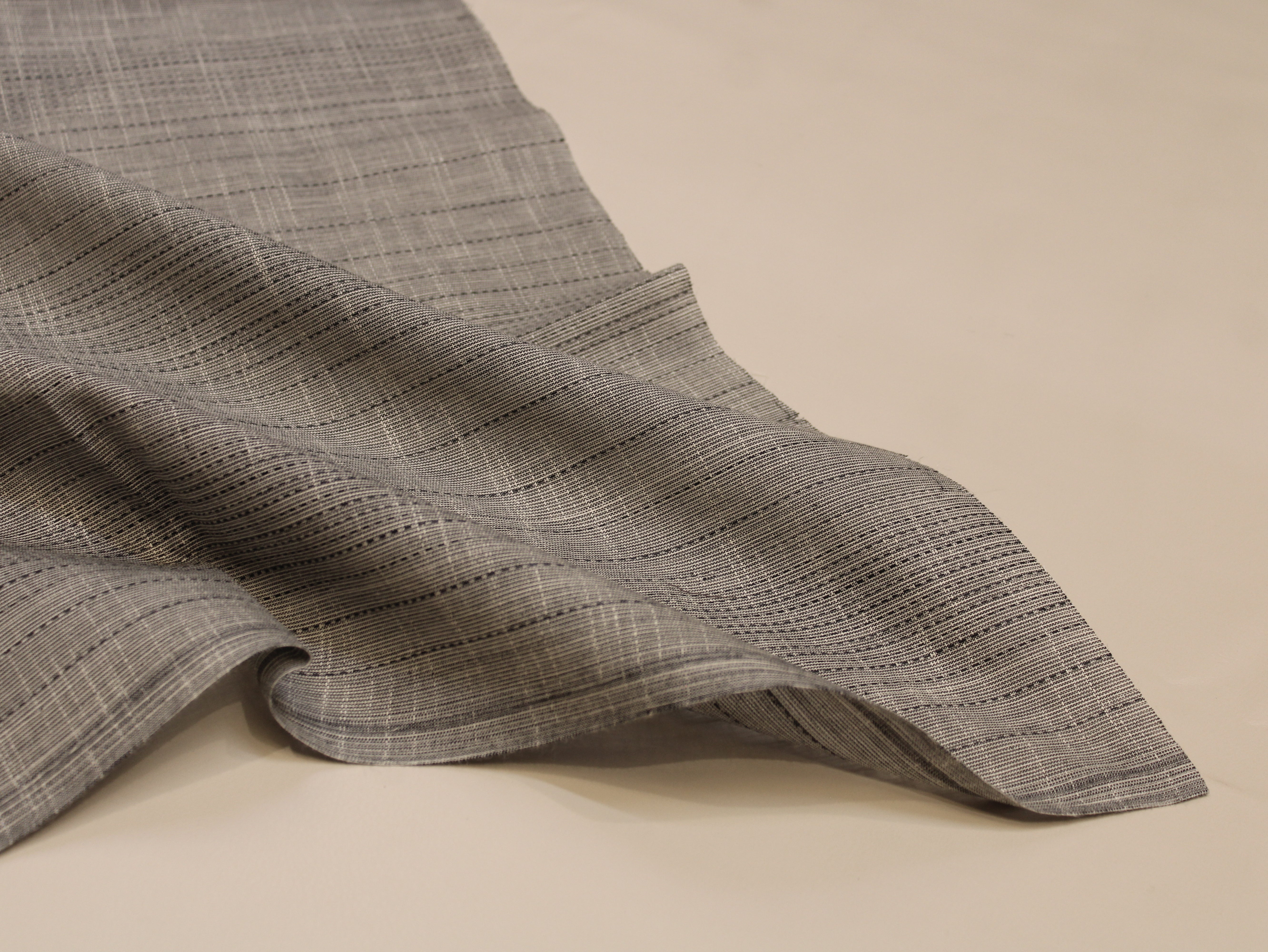 Pure Cotton Handloom Woven Fabric - 44 Inches - Grey