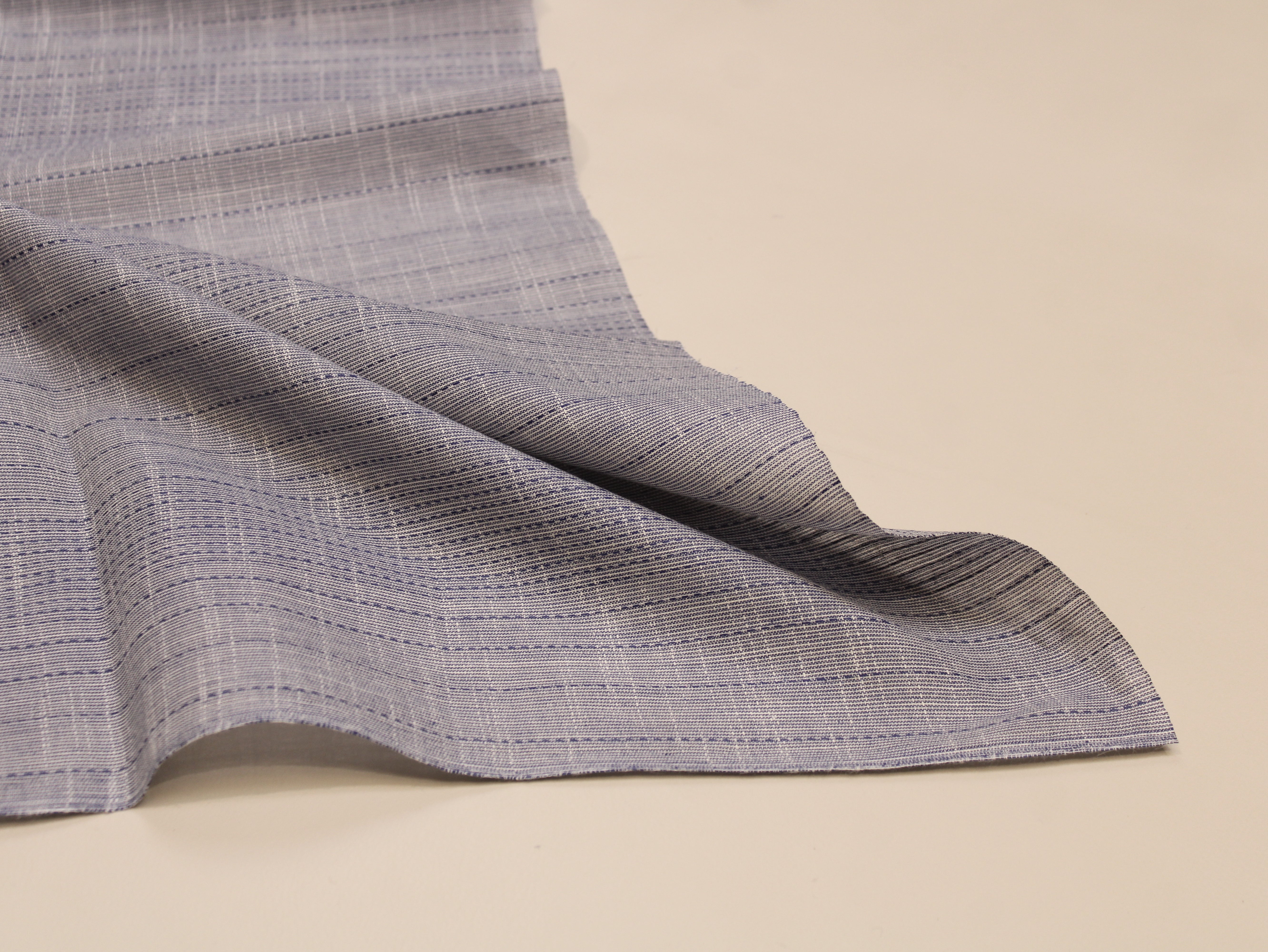 Pure Cotton Handloom Woven Fabric - 44 Inches - Light Blue