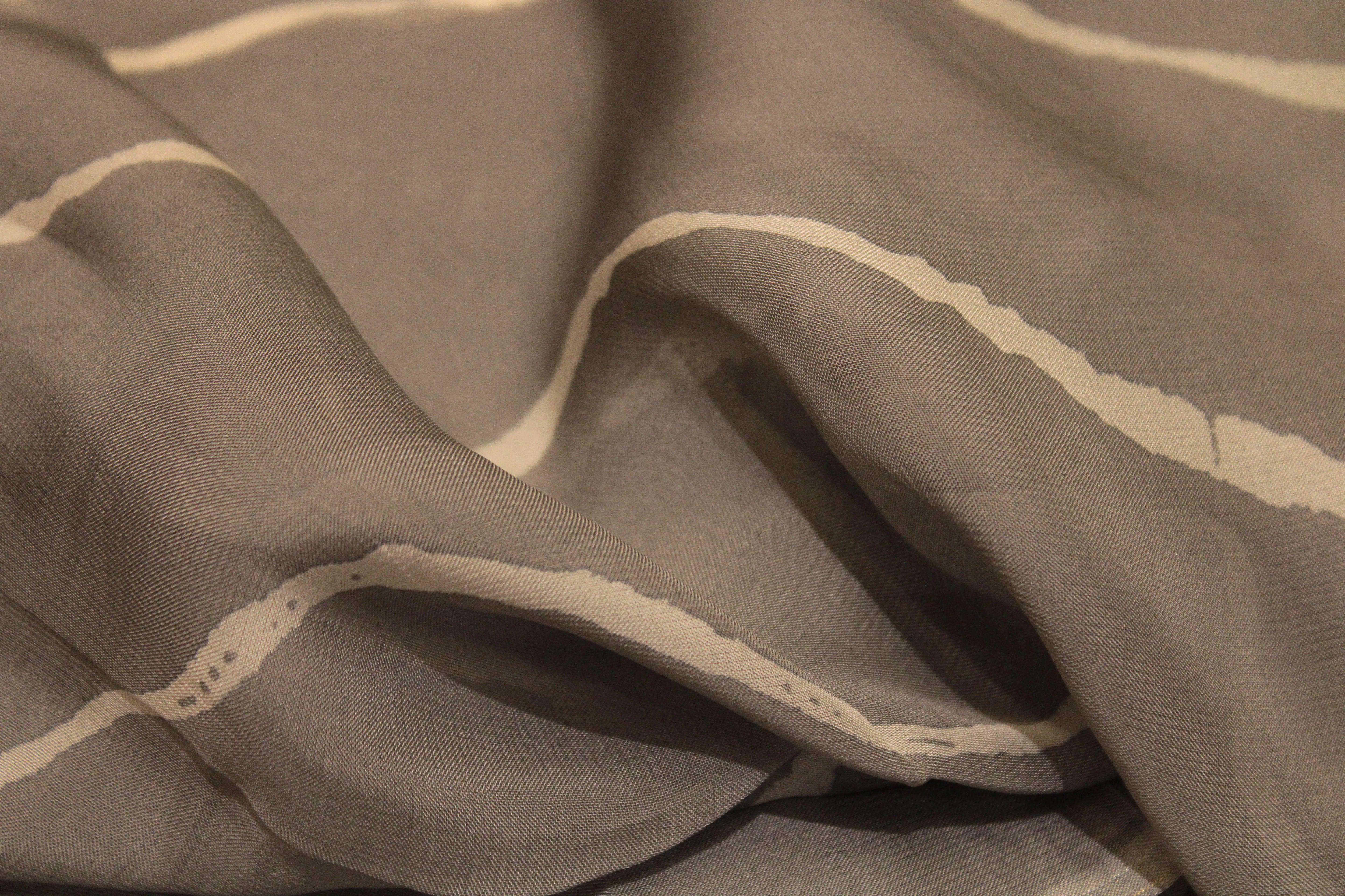 Knots: Pure Organza Lehariya Fabric - Gray