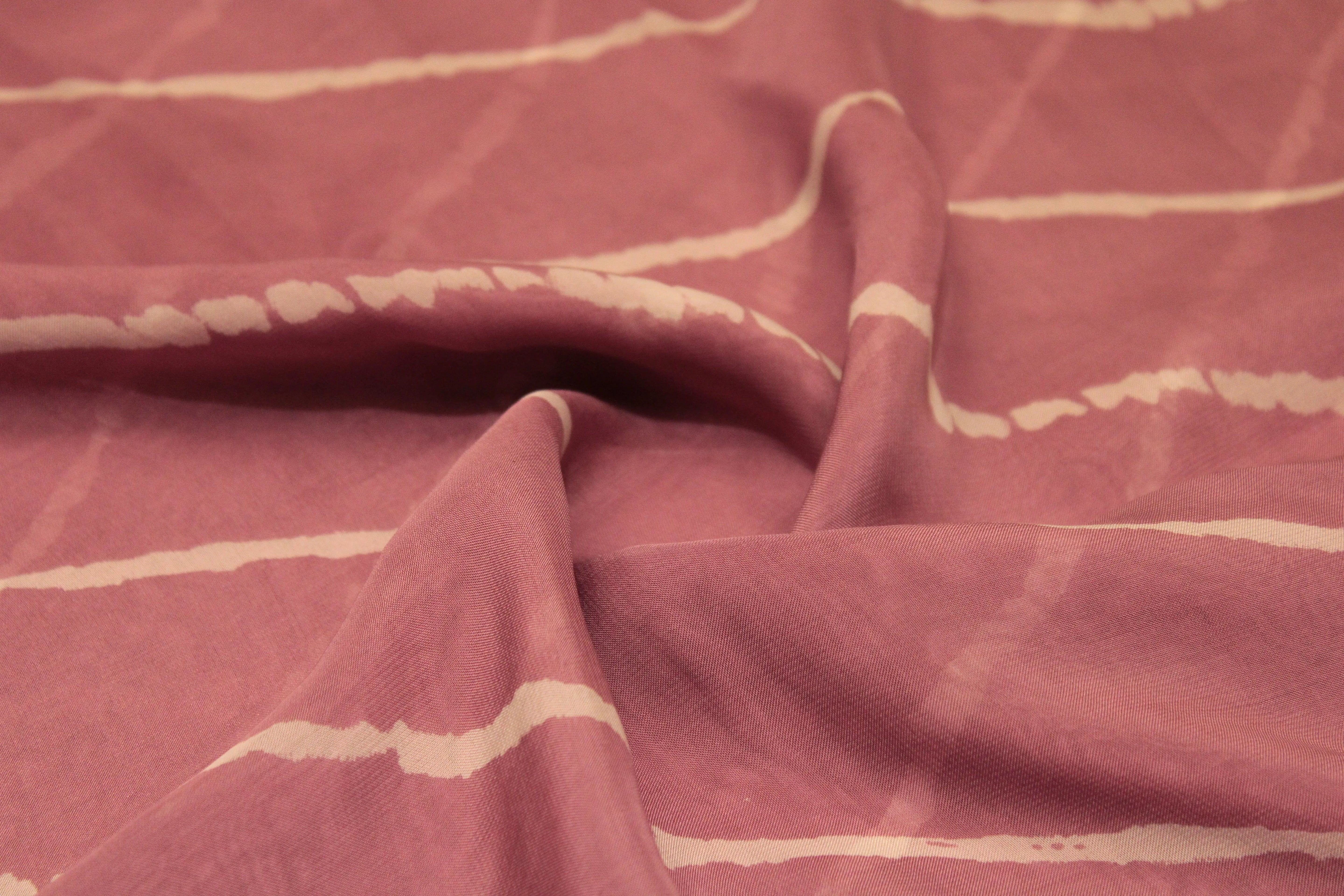 Knots: Pure Organza Lehariya Fabric - Onion